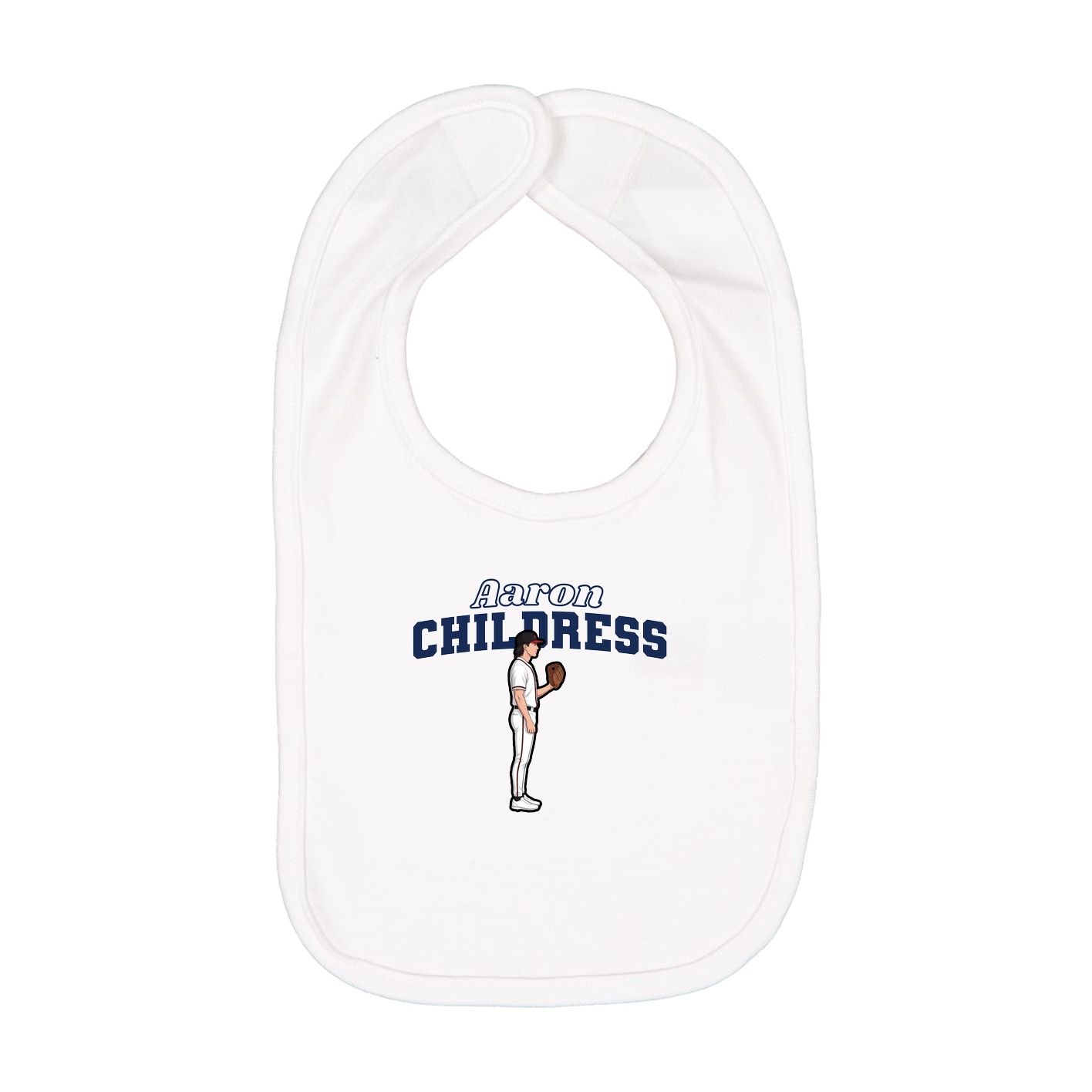 Infant Bib — Name Arch in White