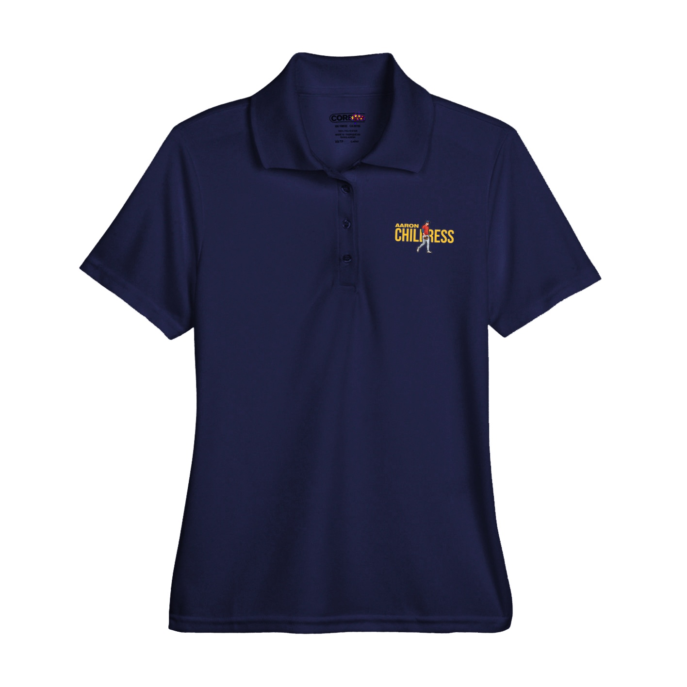 Womens Performance Polo — Player Name in Navy