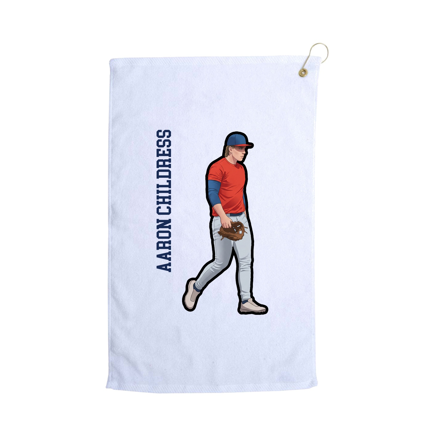 Golf Towel — Name Vertical in White