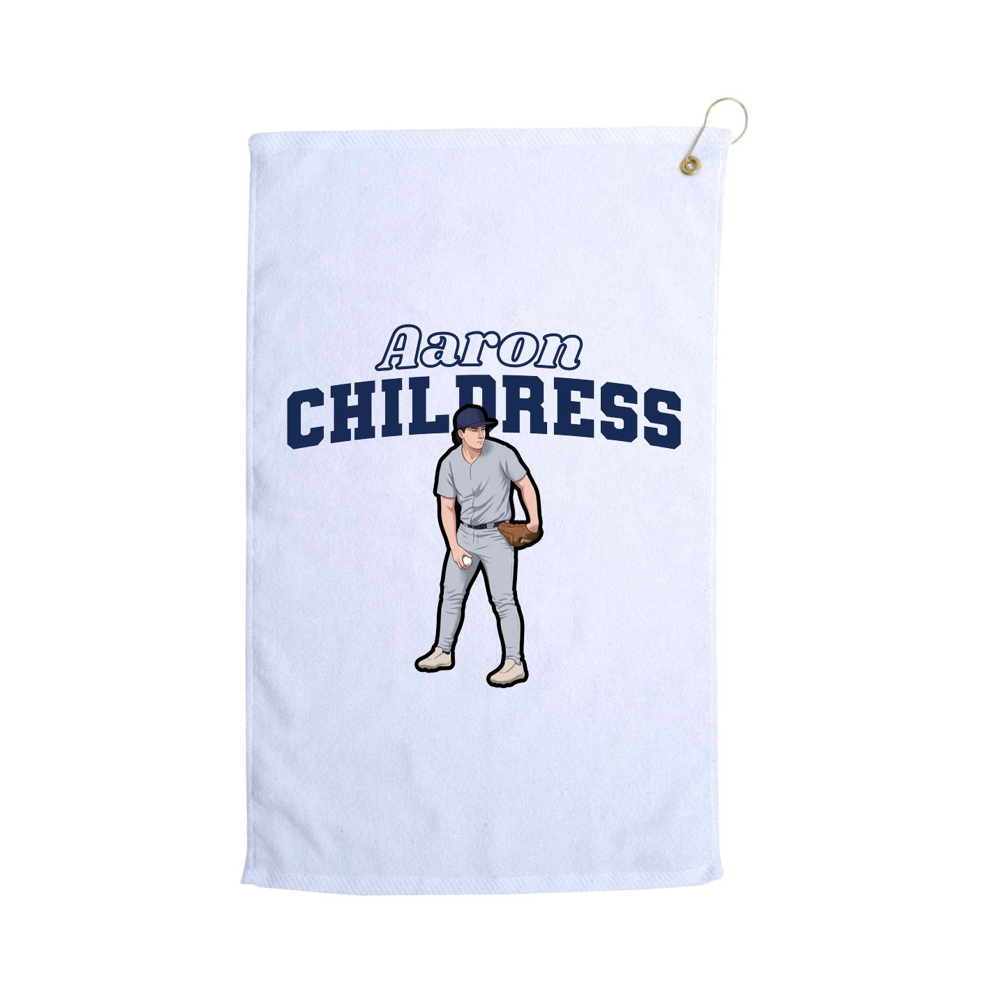Golf Towel — Name Arch in White