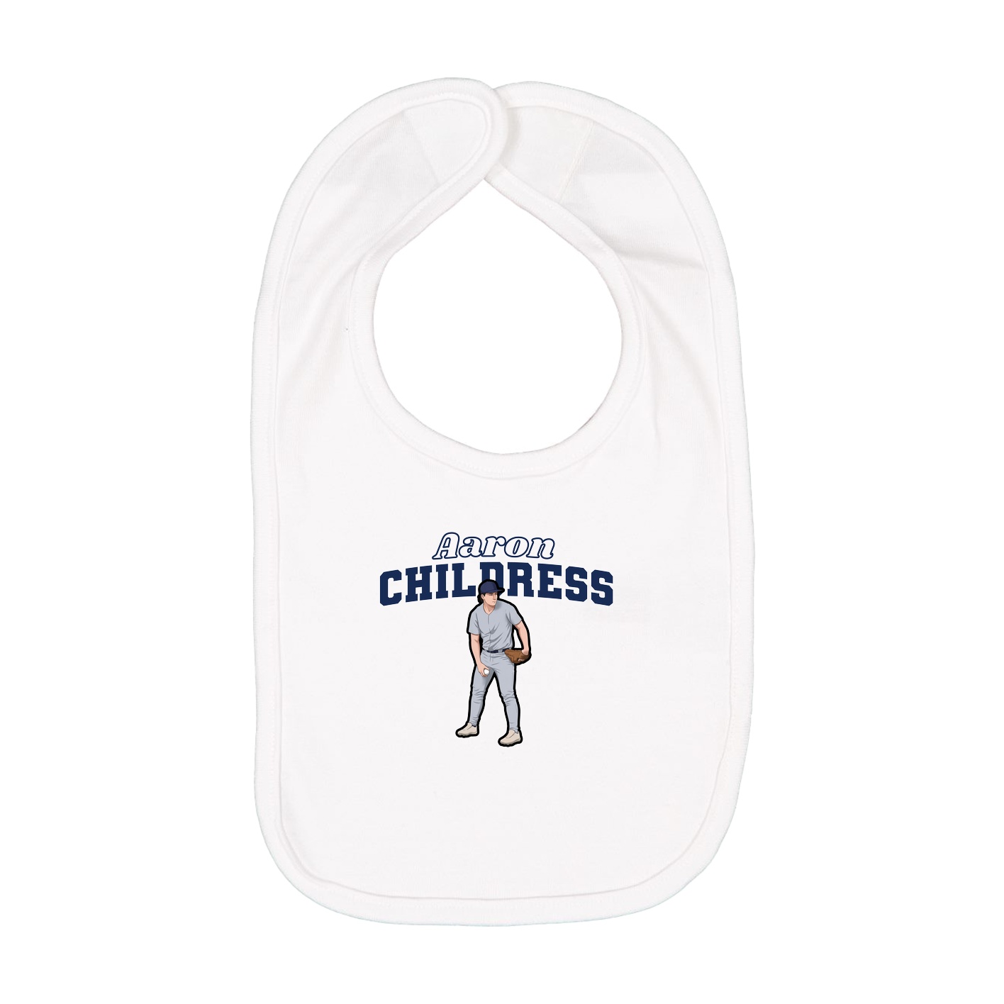 Infant Bib — Name Arch in White