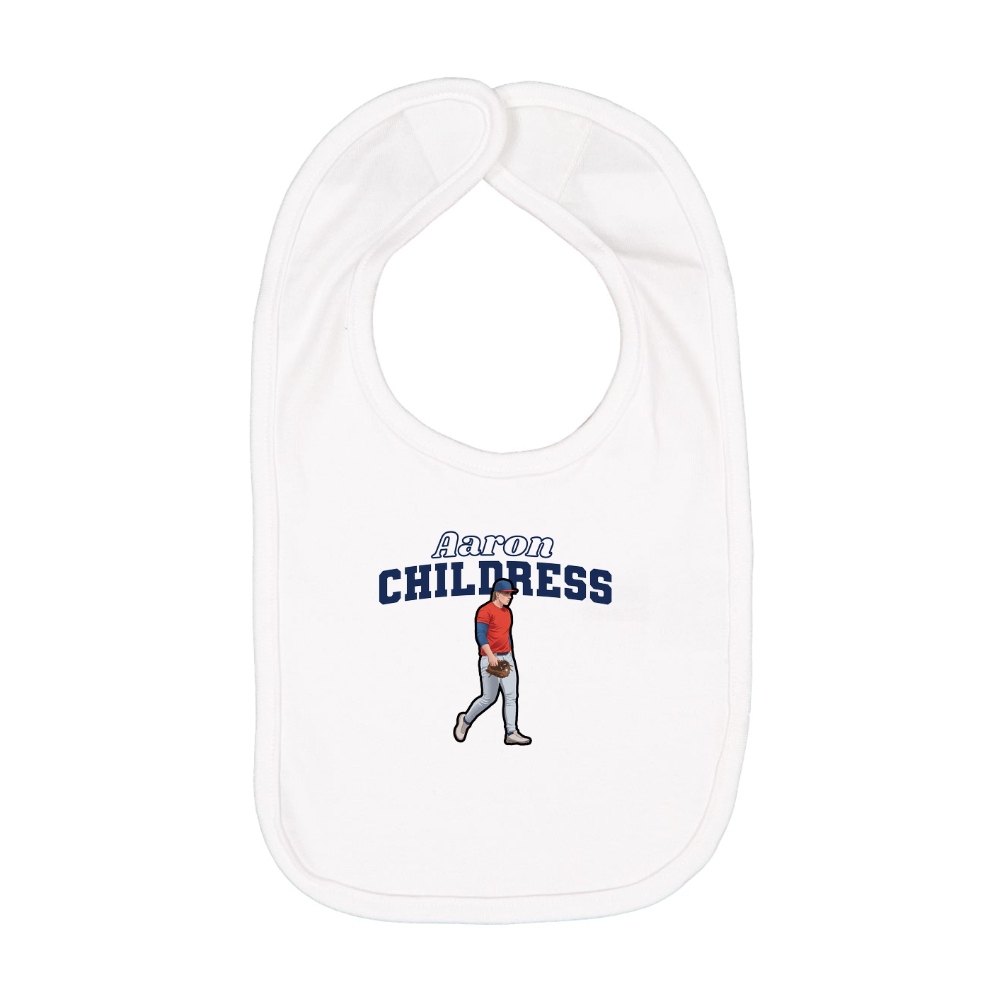 Infant Bib — Name Arch in White