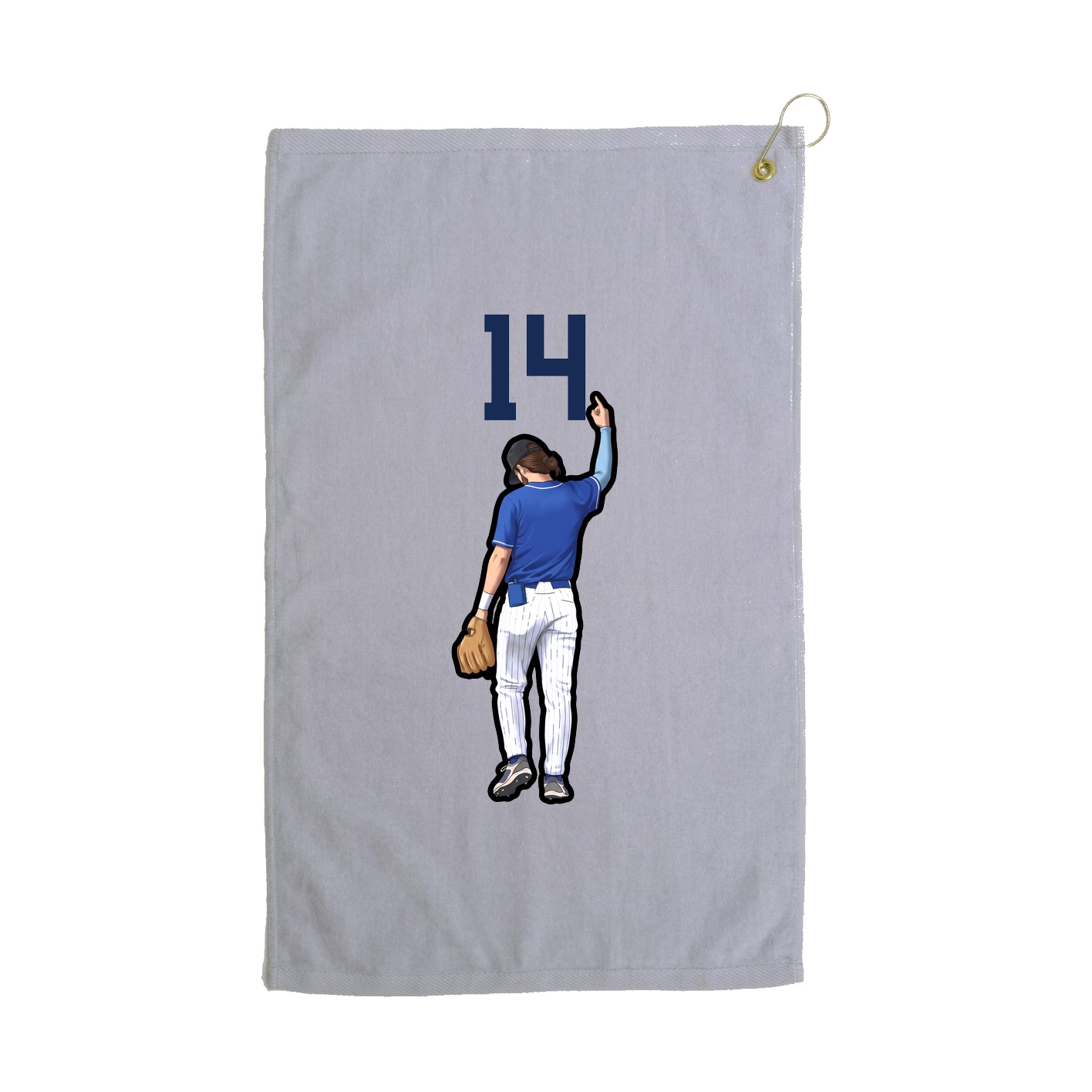 Golf Towel — Number Top in Grey
