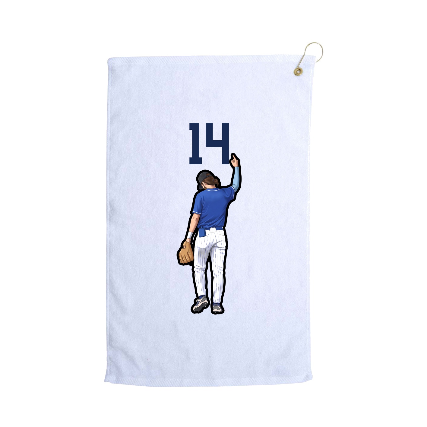 Golf Towel — Number Top in White