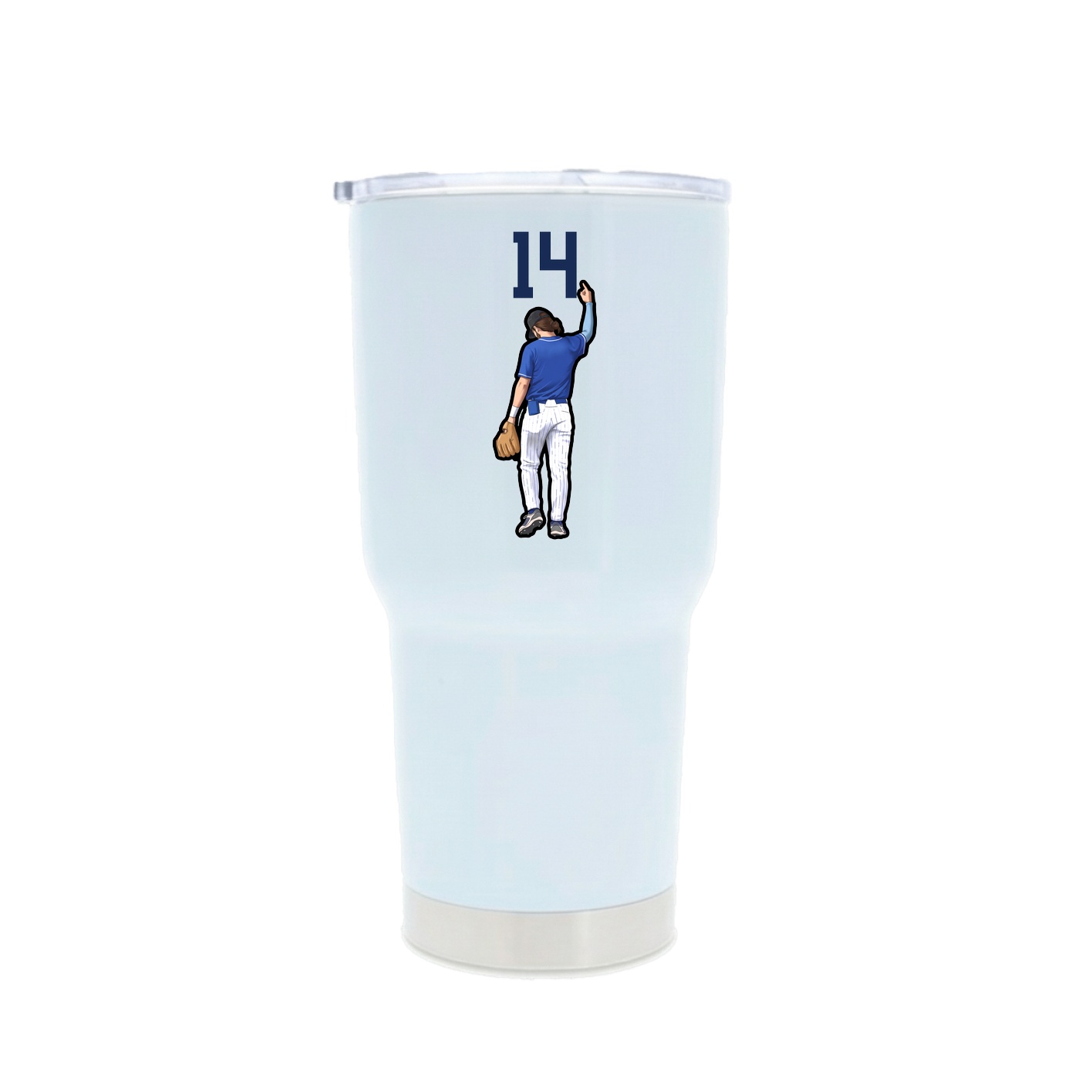 30oz Stainless Steel Tumbler — Number Top in White