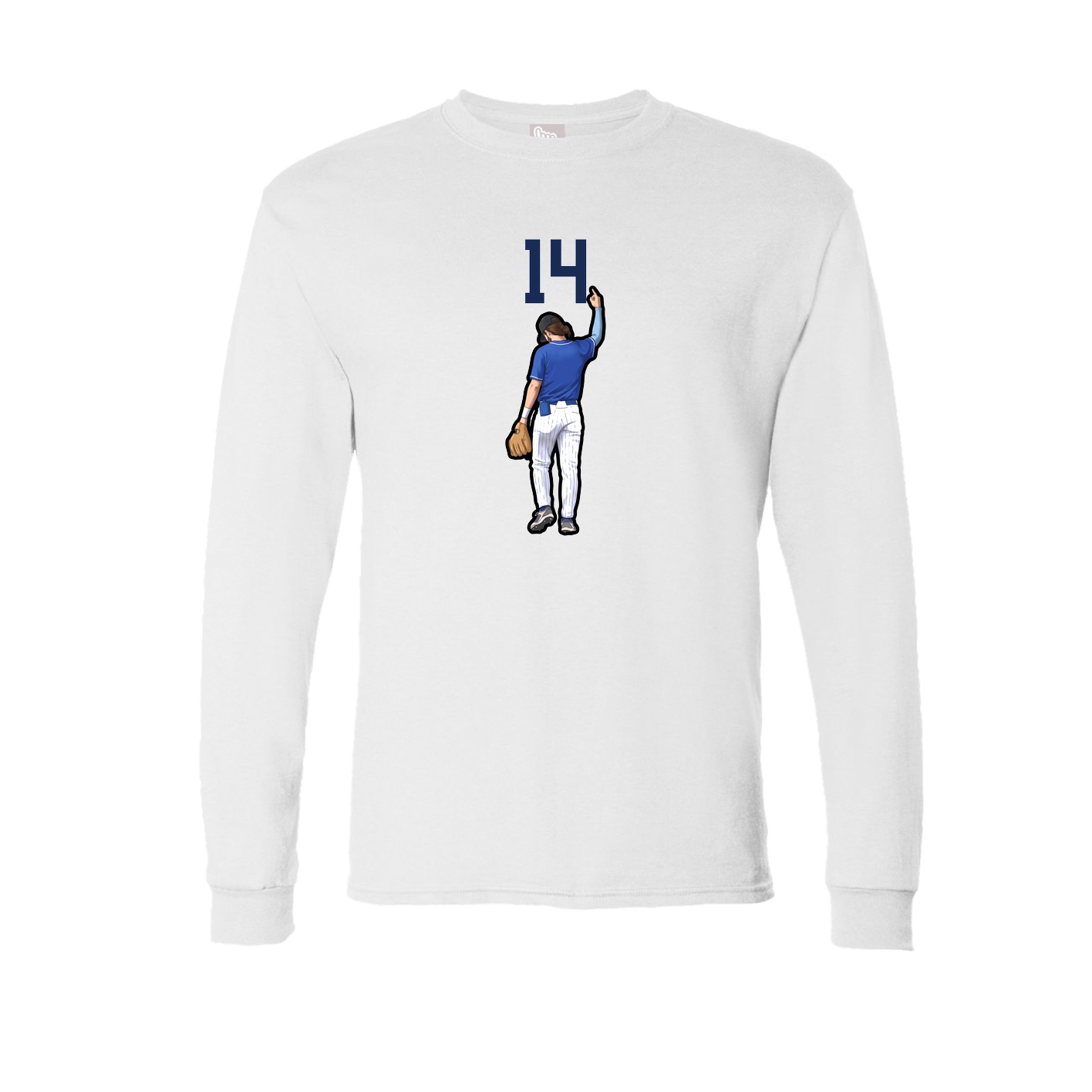 Long Sleeve Tee — Number Top in White