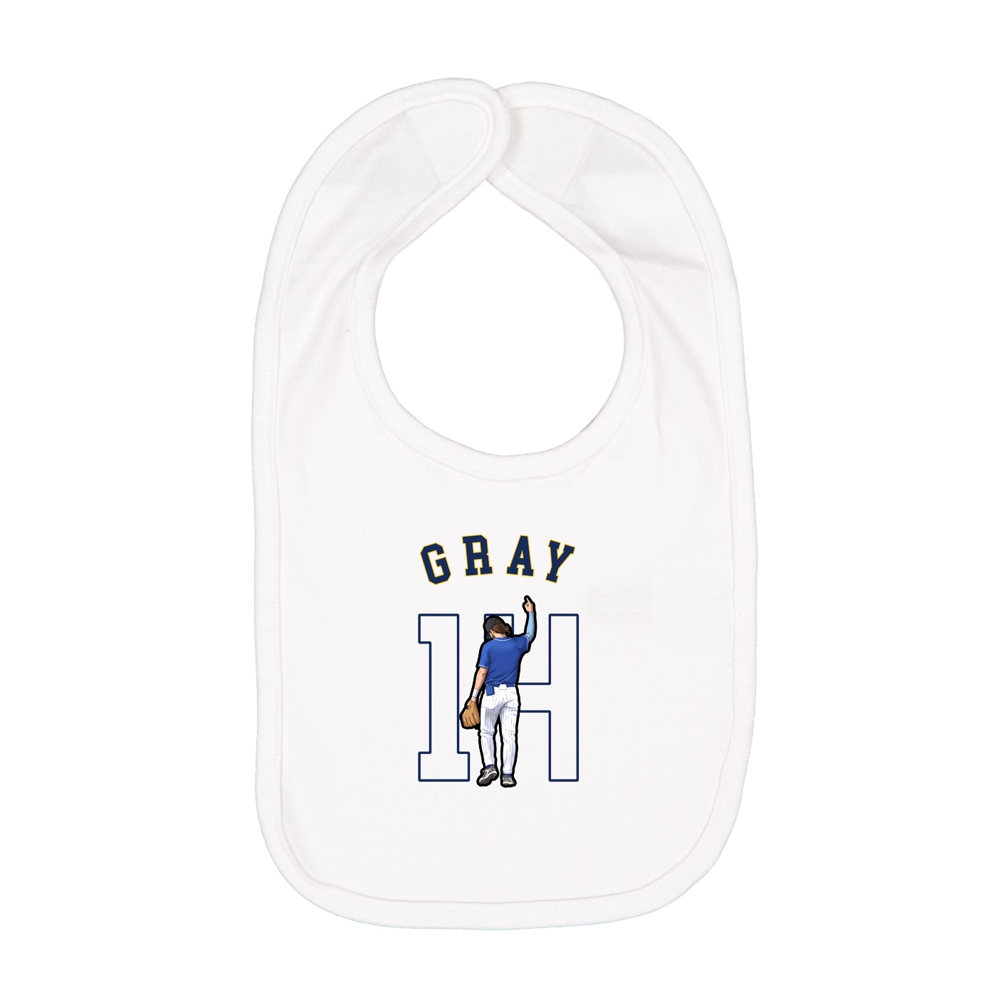 Infant Bib — Shirsey Arch in White