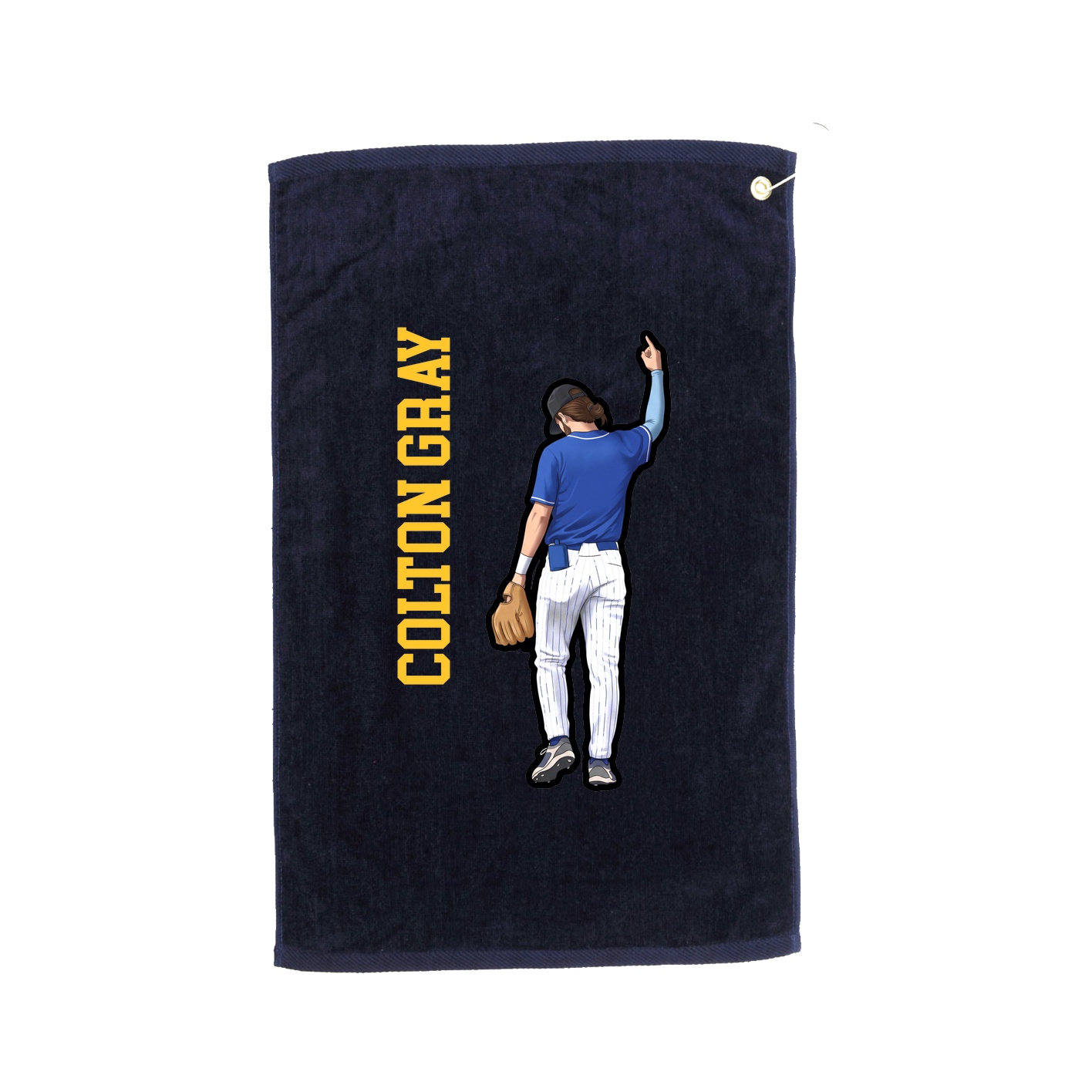 Golf Towel — Name Vertical in Navy