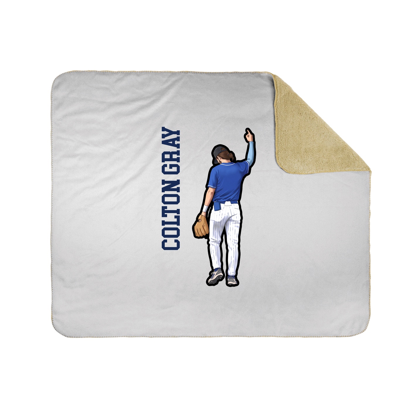 Throw Blanket — Name Vertical in White