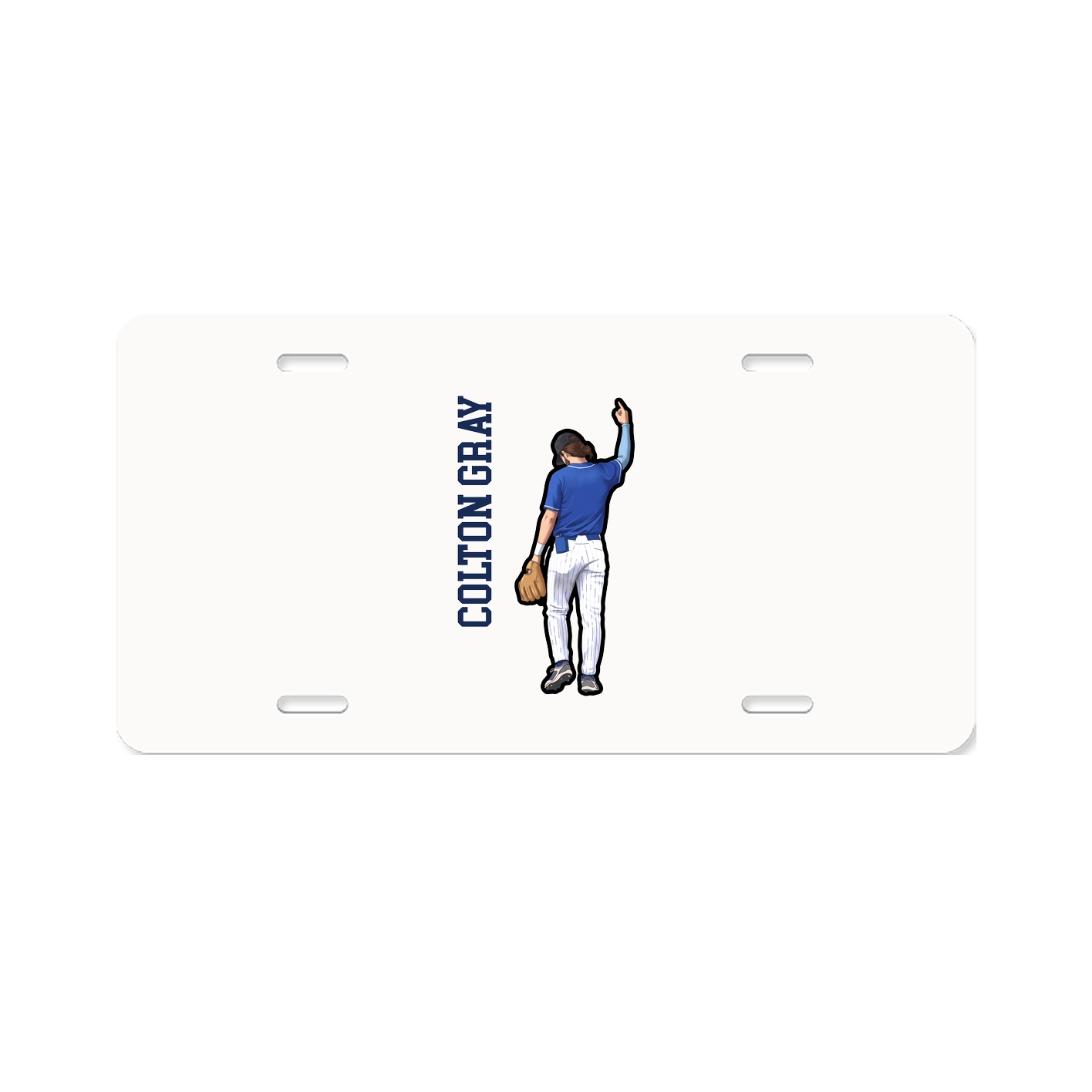 License Plate — Name Vertical in Classic