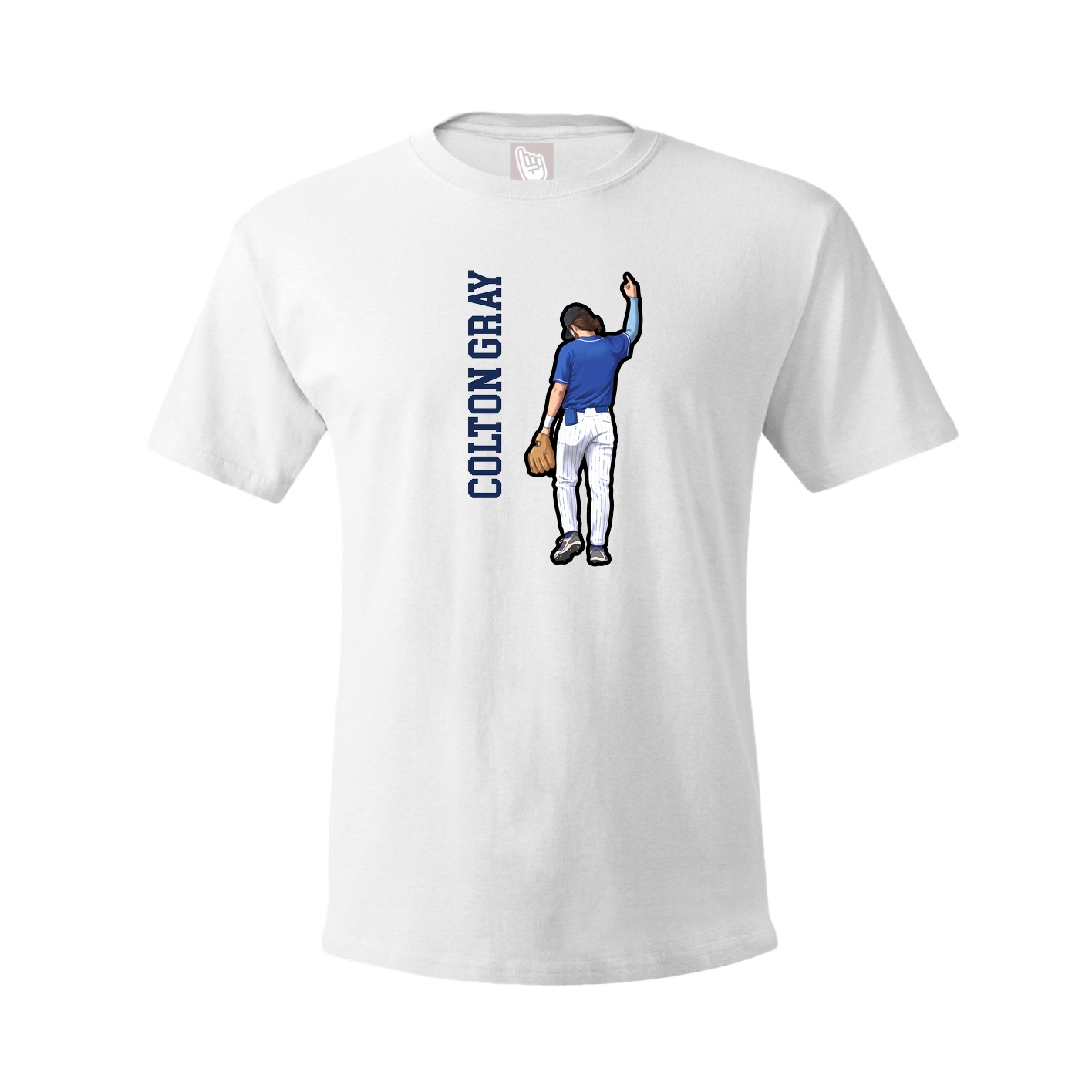 Tee — Name Vertical in White