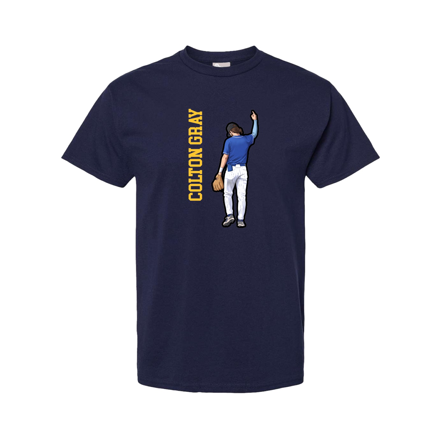 Youth Tee — Name Vertical in Navy