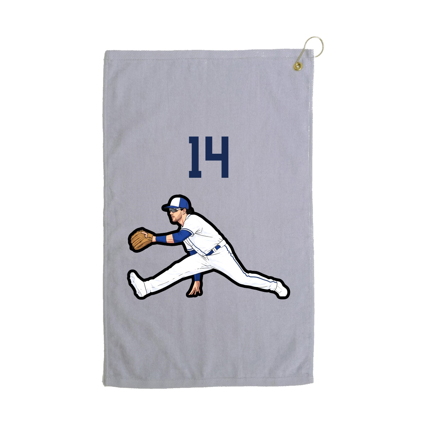 Golf Towel — Number Top in Grey