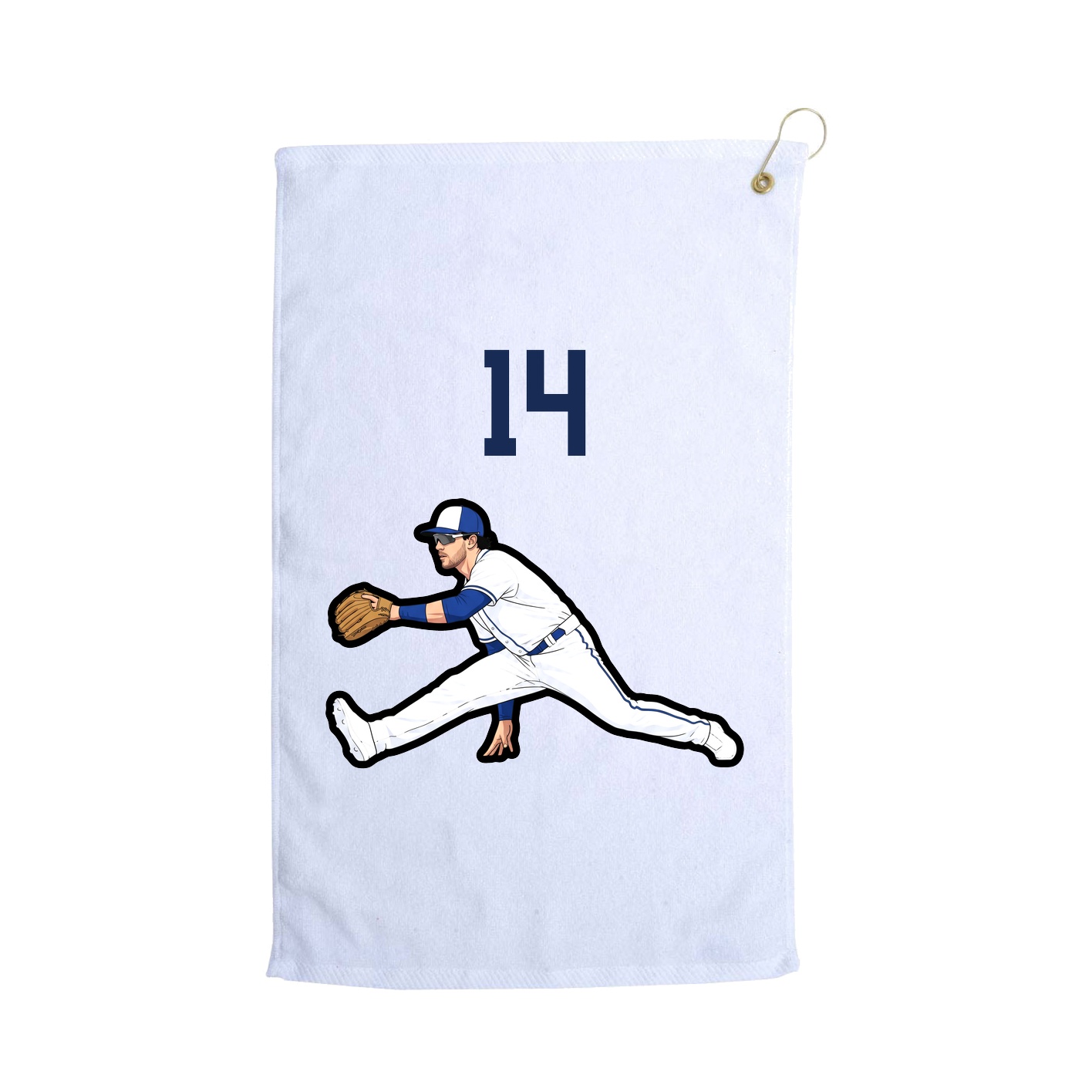 Golf Towel — Number Top in White