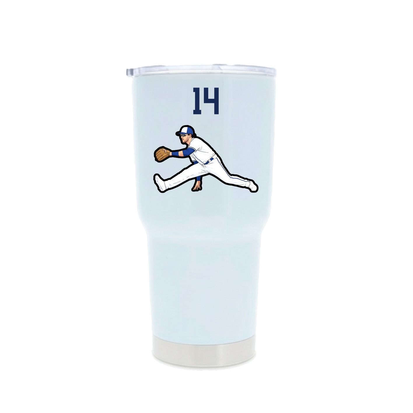 30oz Stainless Steel Tumbler — Number Top in White