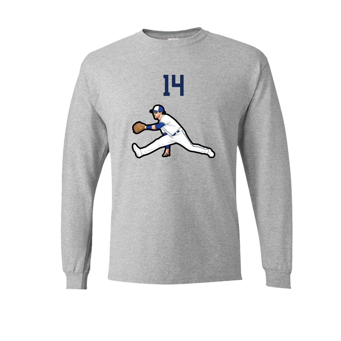 Long Sleeve Tee — Number Top in Grey