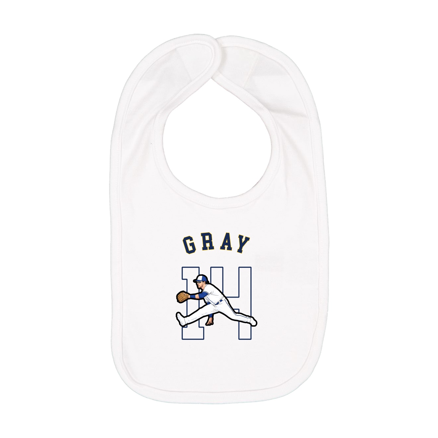 Infant Bib — Shirsey Arch in White