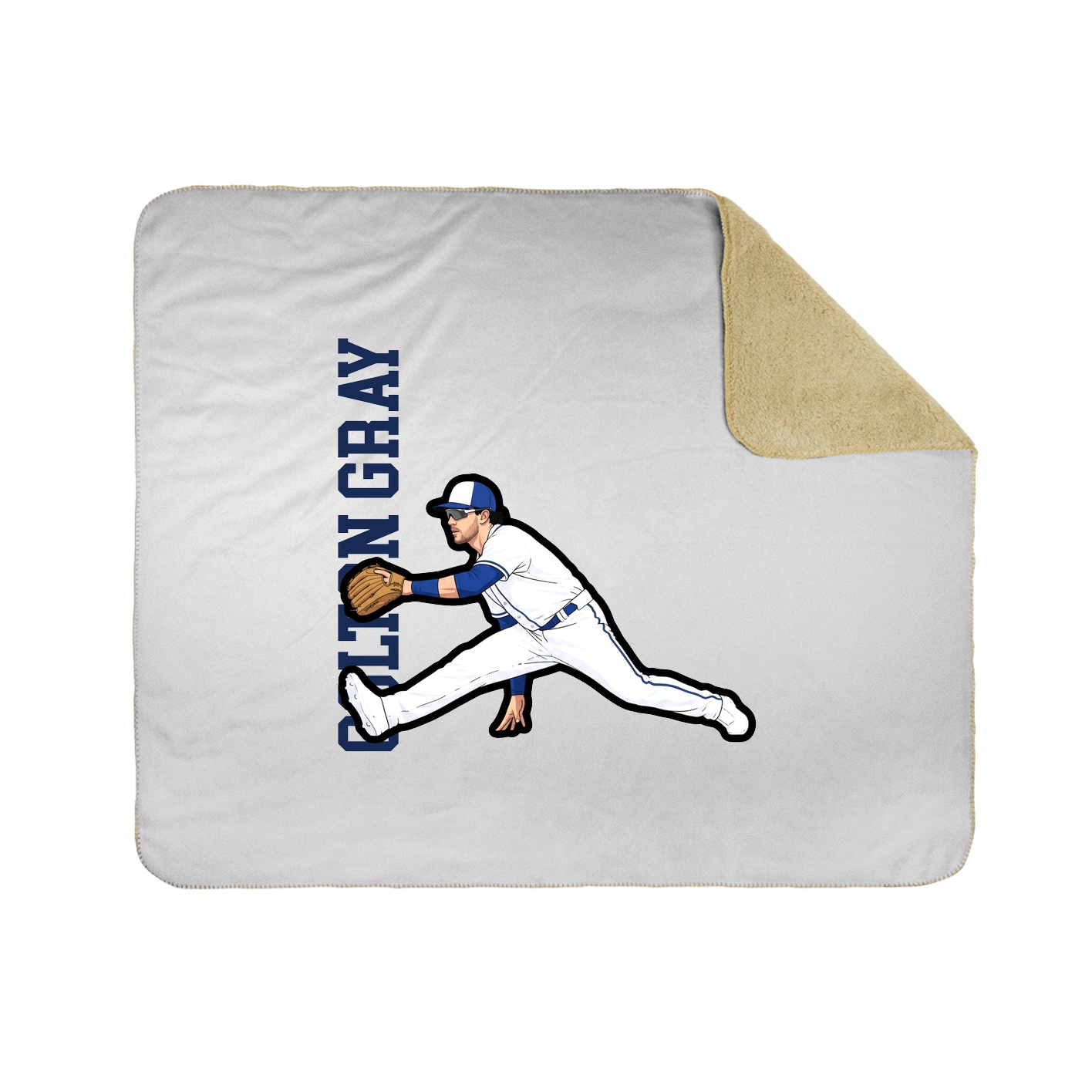 Throw Blanket — Name Vertical in White