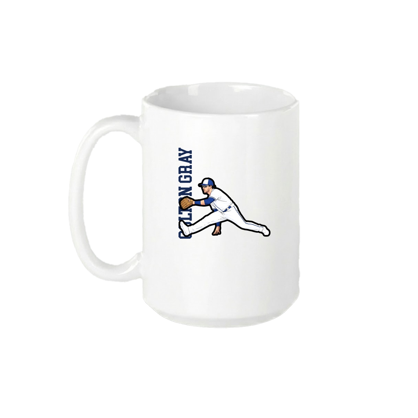 15oz Coffee Mug — Name Vertical in White