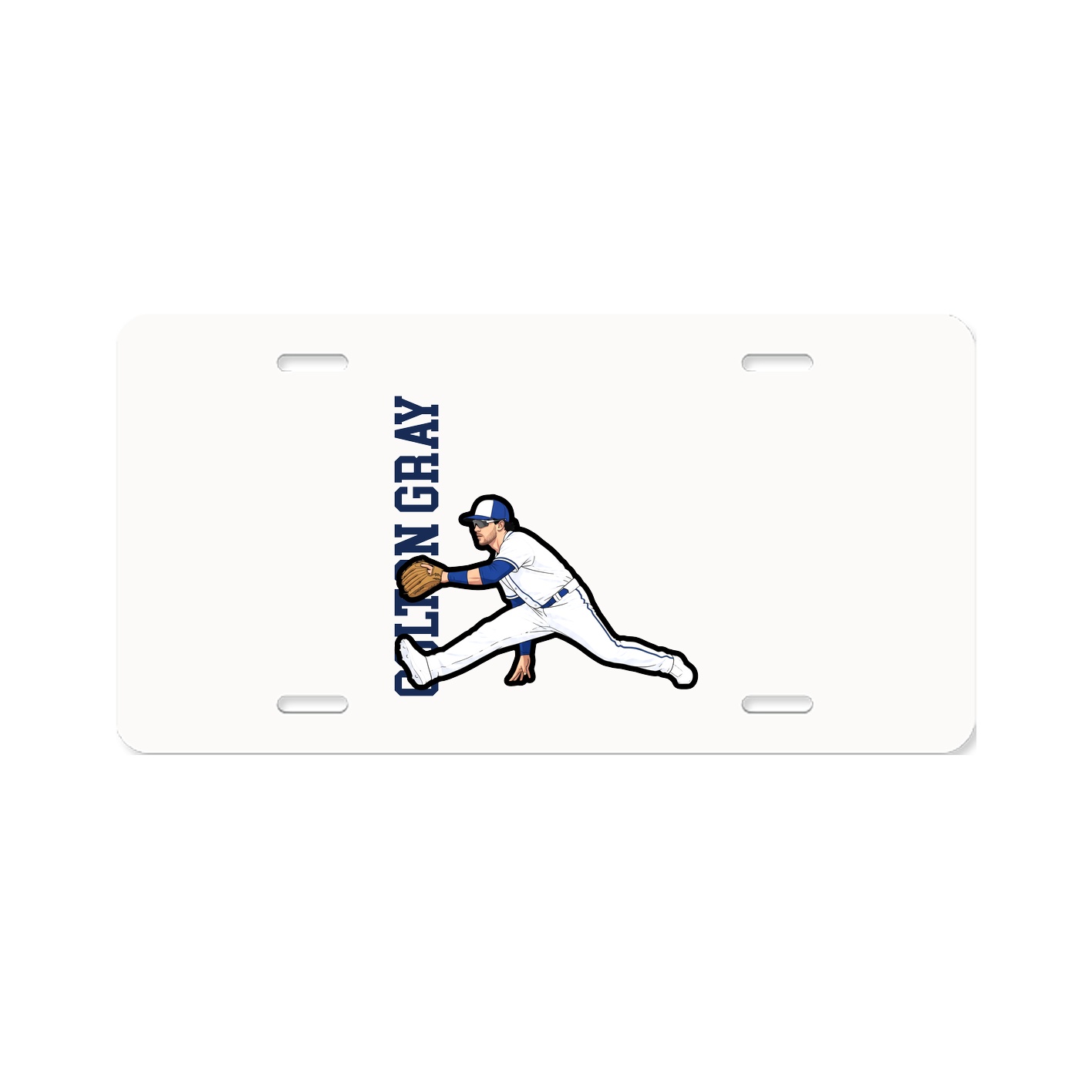 License Plate — Name Vertical in Classic