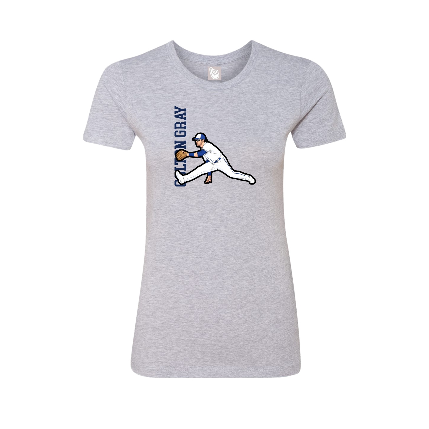 Womens Tee — Name Vertical in Grey