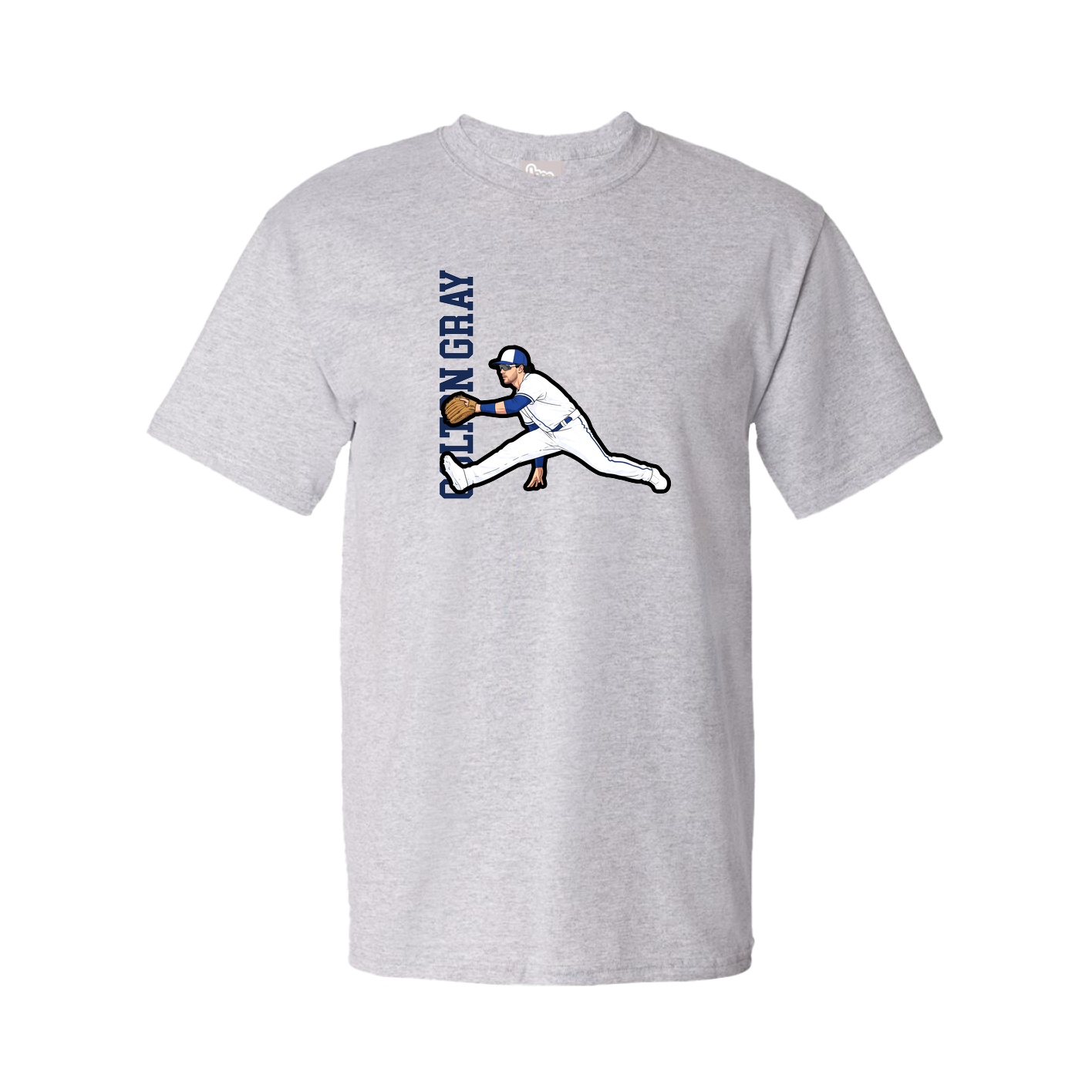 Youth Tee — Name Vertical in Grey