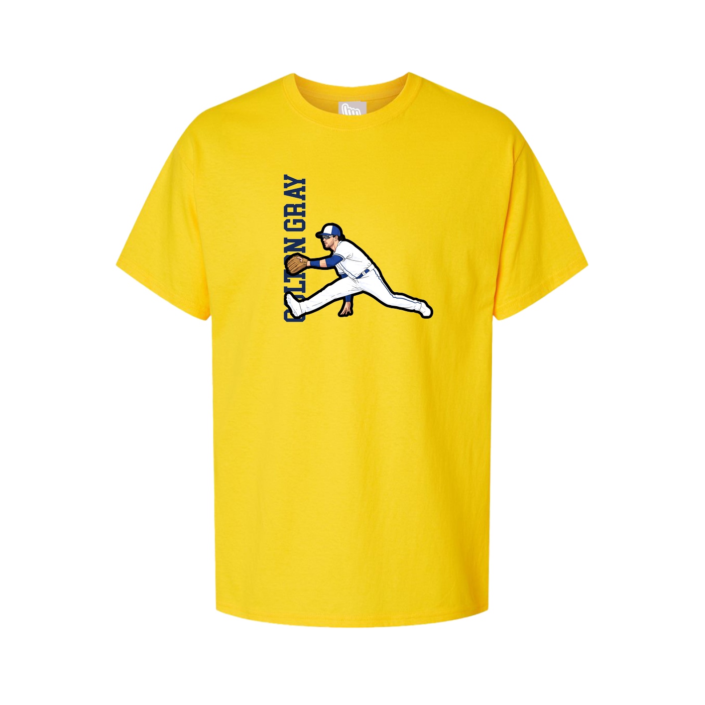 Youth Tee — Name Vertical in Gold
