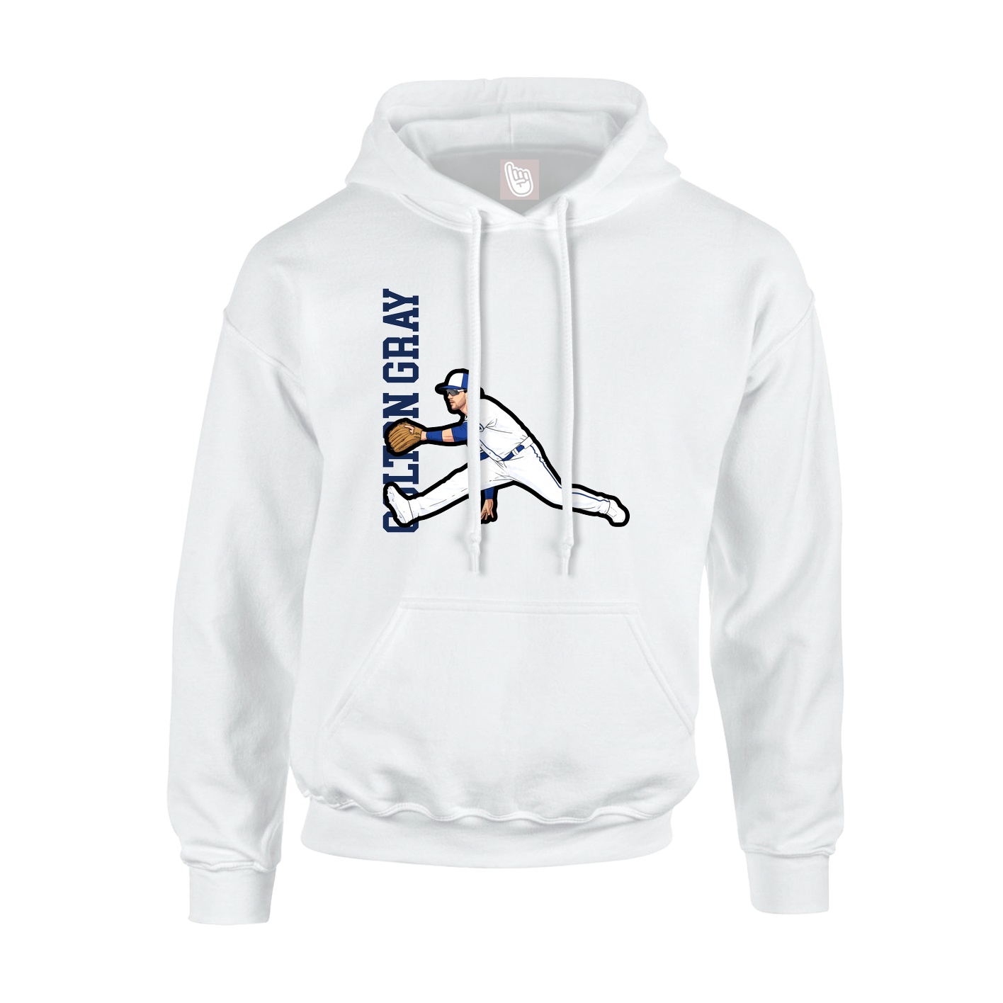 Hoodie — Name Vertical in White