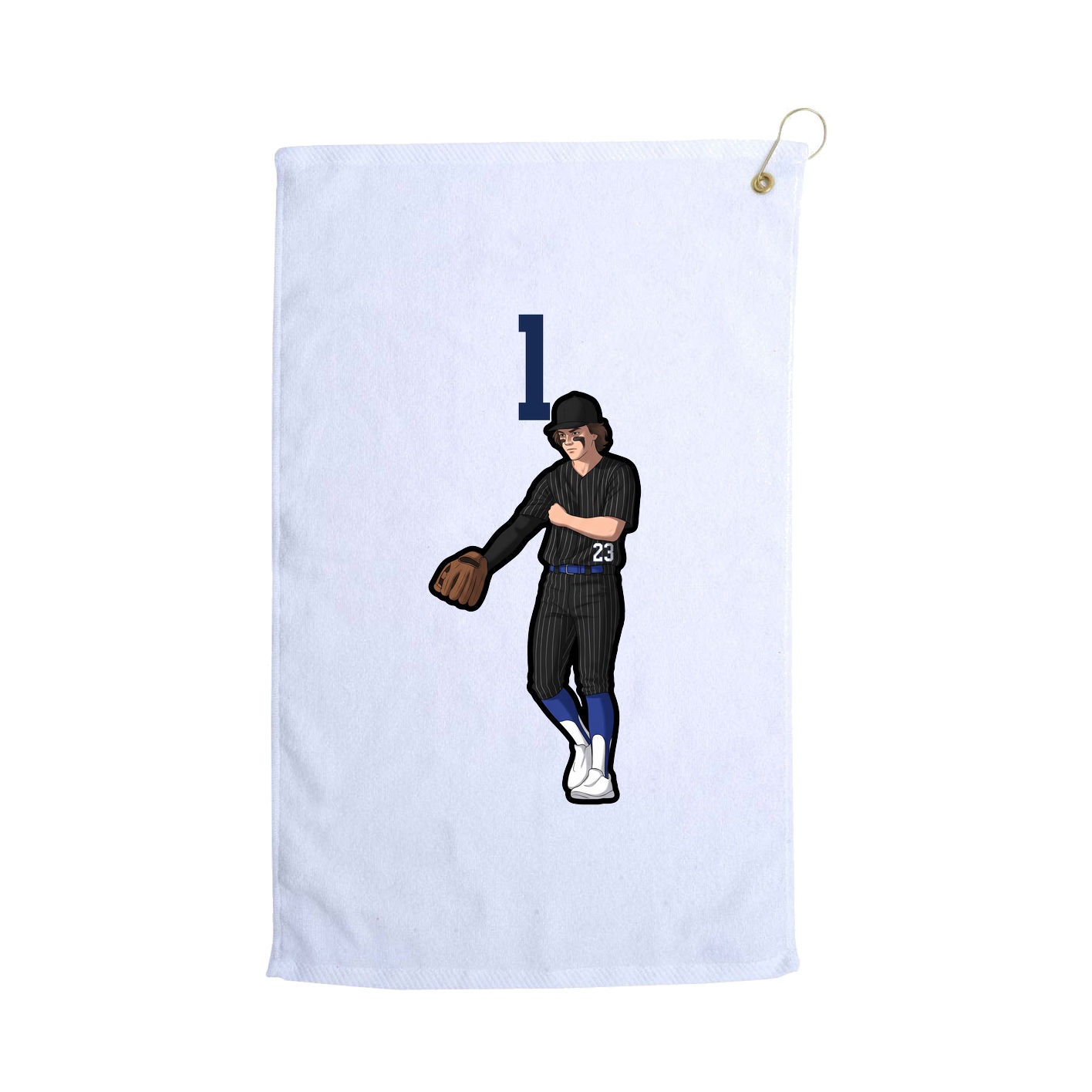 Golf Towel — Number Top in White