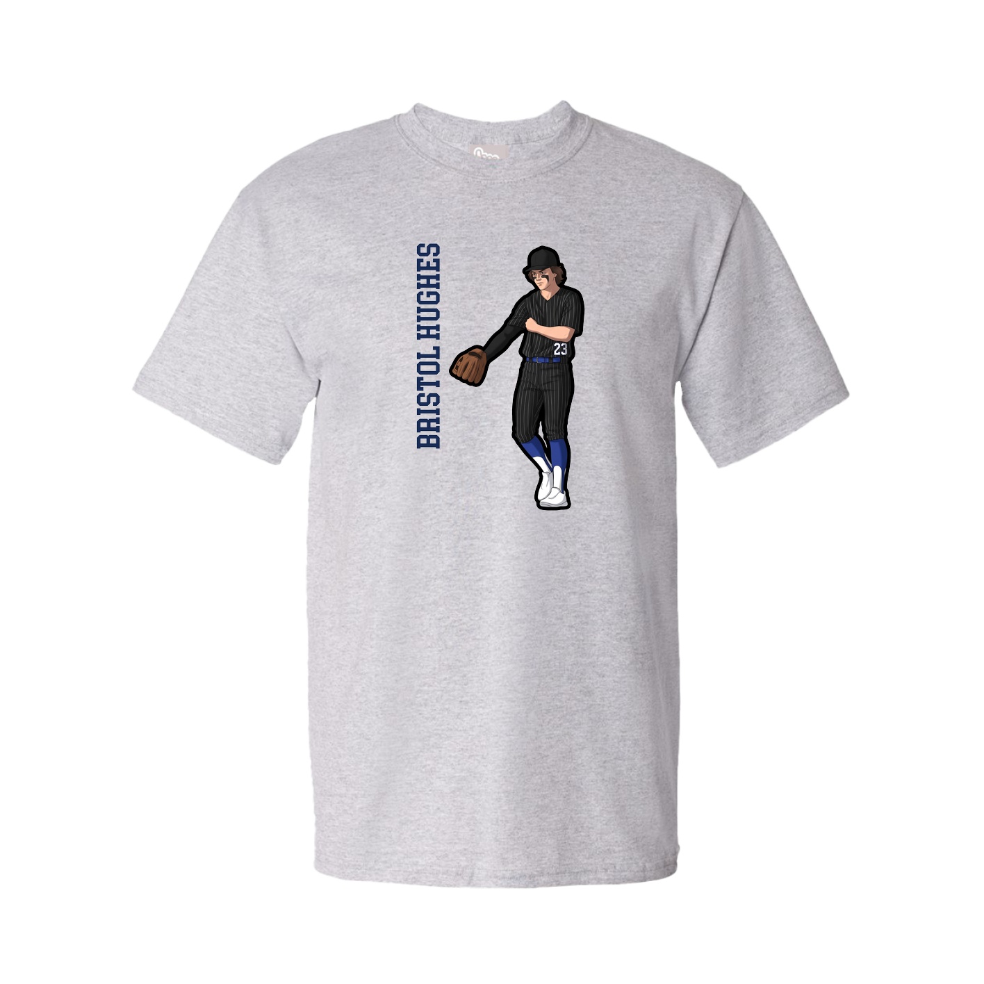 Tee — Name Vertical in Grey