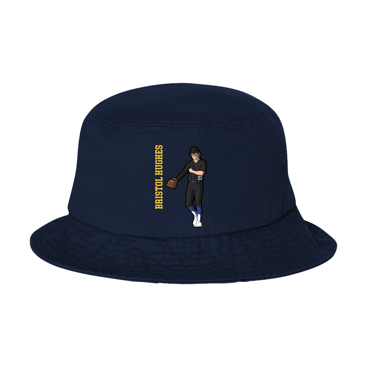 Bucket Cap — Name Vertical in Navy