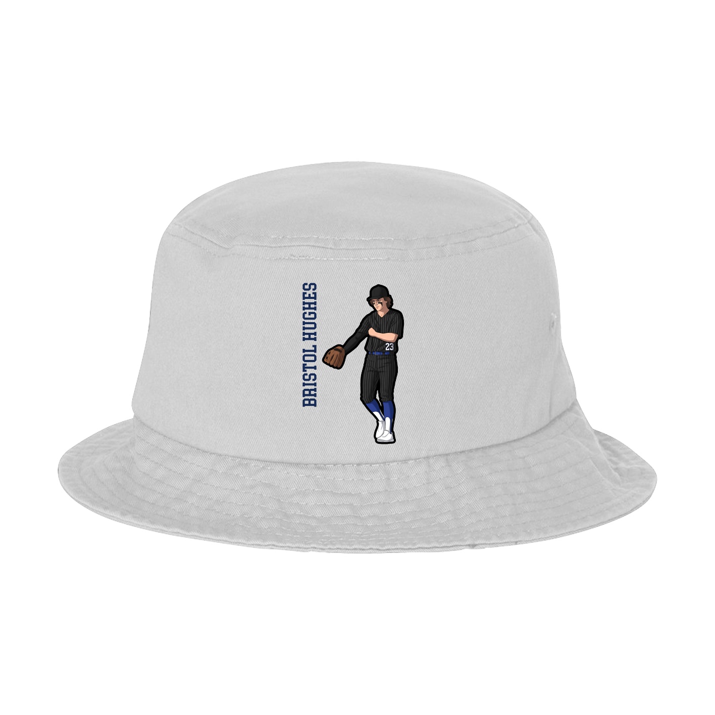Bucket Cap — Name Vertical in White