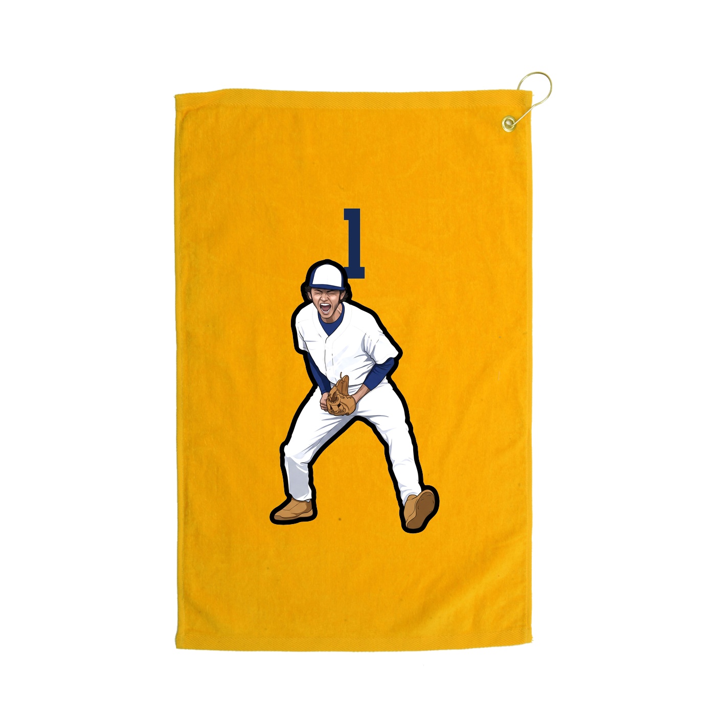 Golf Towel — Number Top in Gold