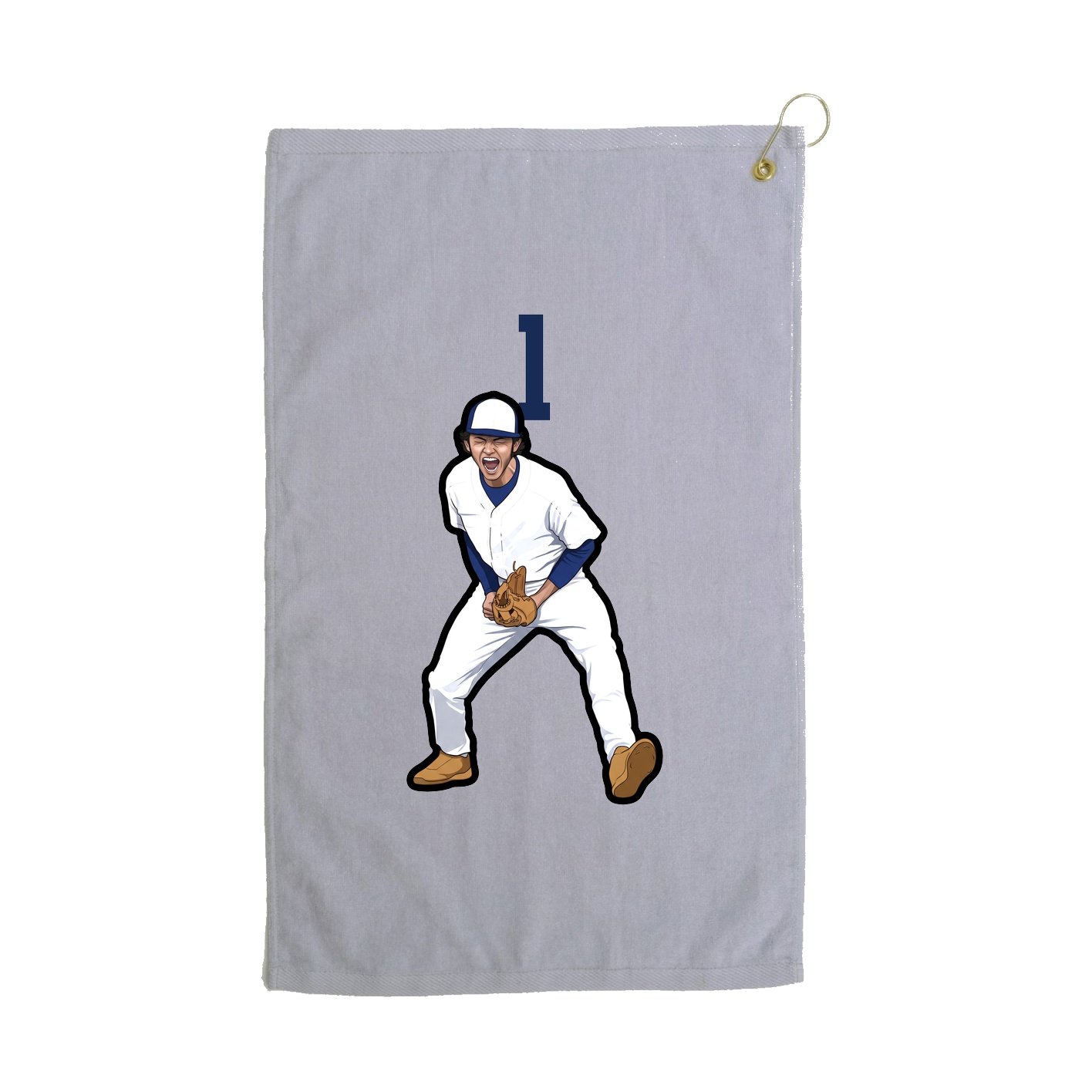 Golf Towel — Number Top in Grey