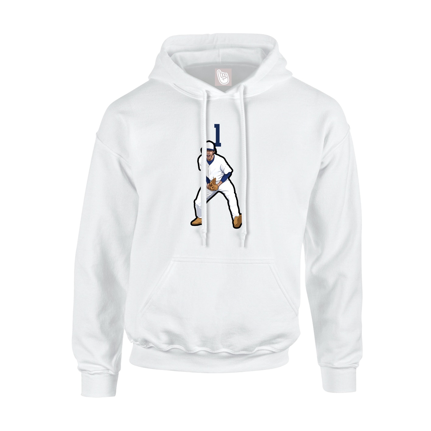 Youth Hoodie — Number Top in White
