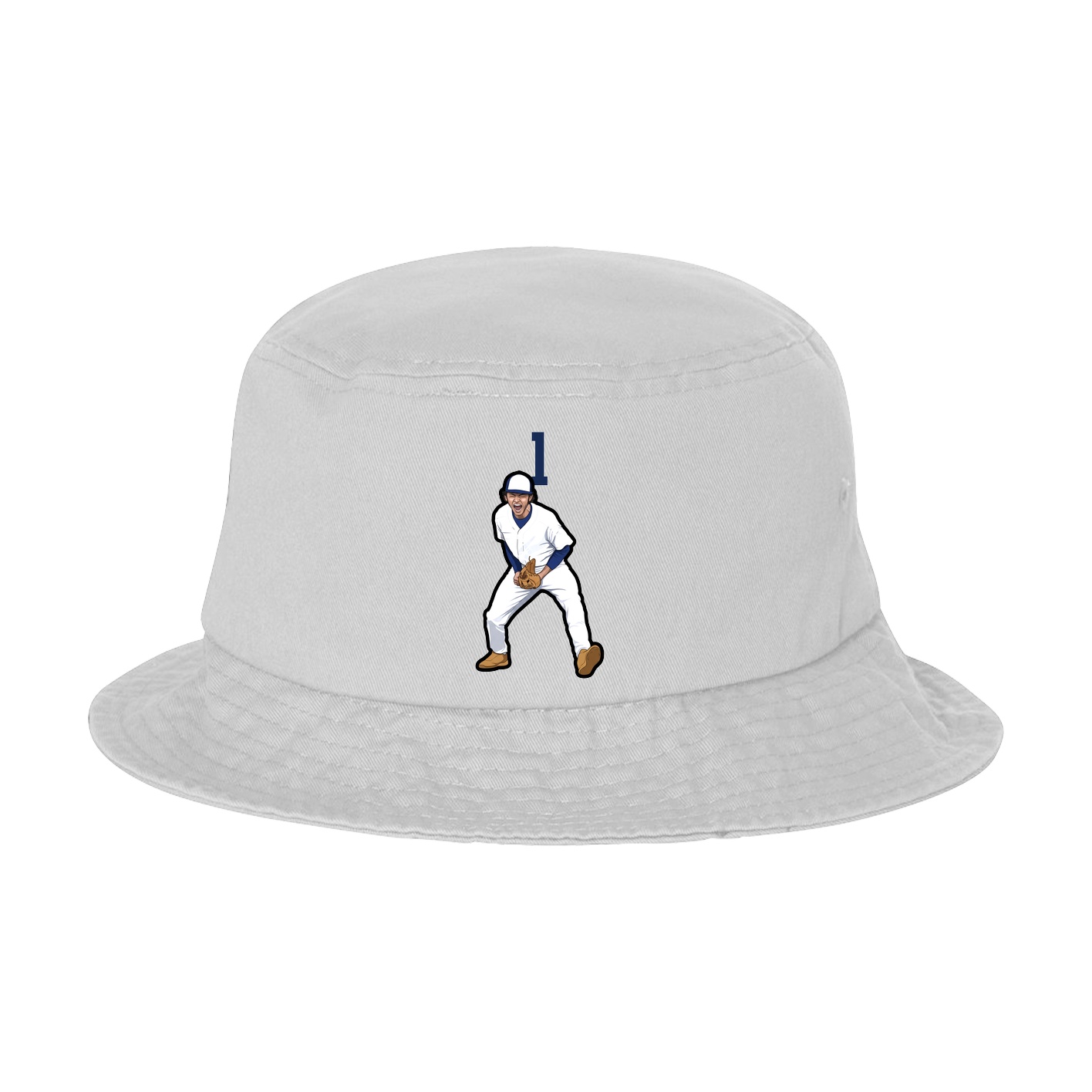 Bucket Cap — Number Top in White