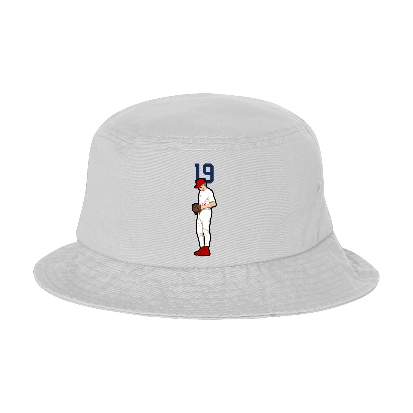 Bucket Cap — Number Top in White