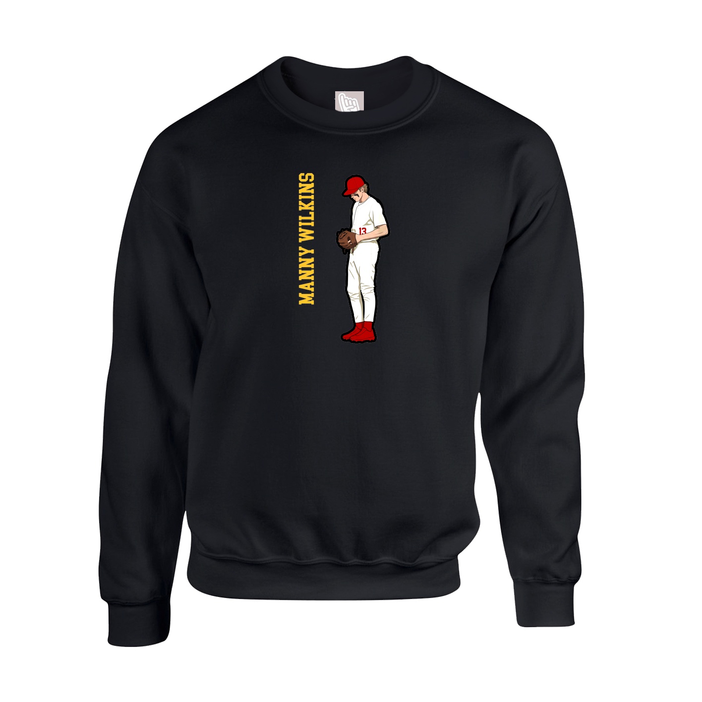 Fleece Crew — Name Vertical in Black