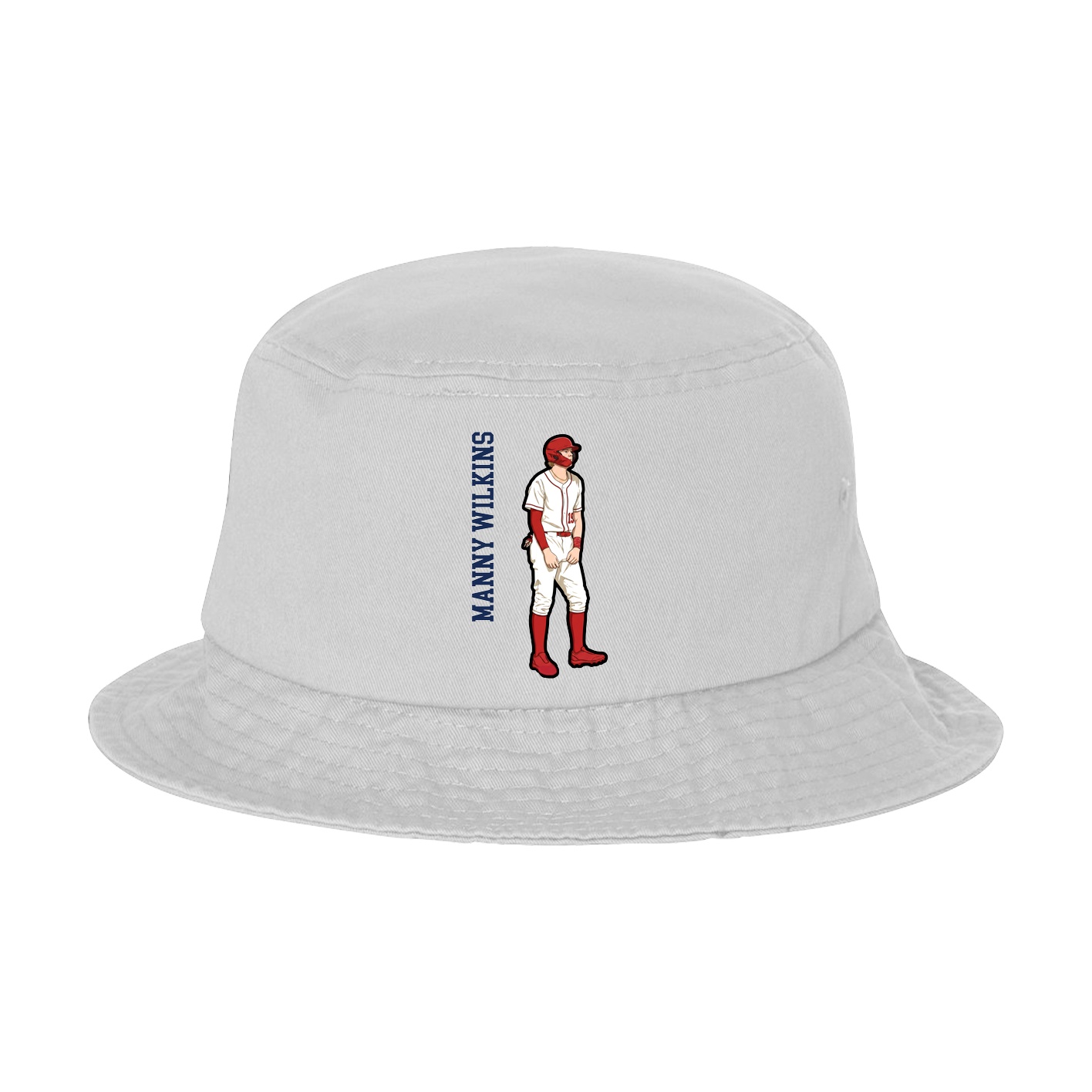 Bucket Cap — Name Vertical in White