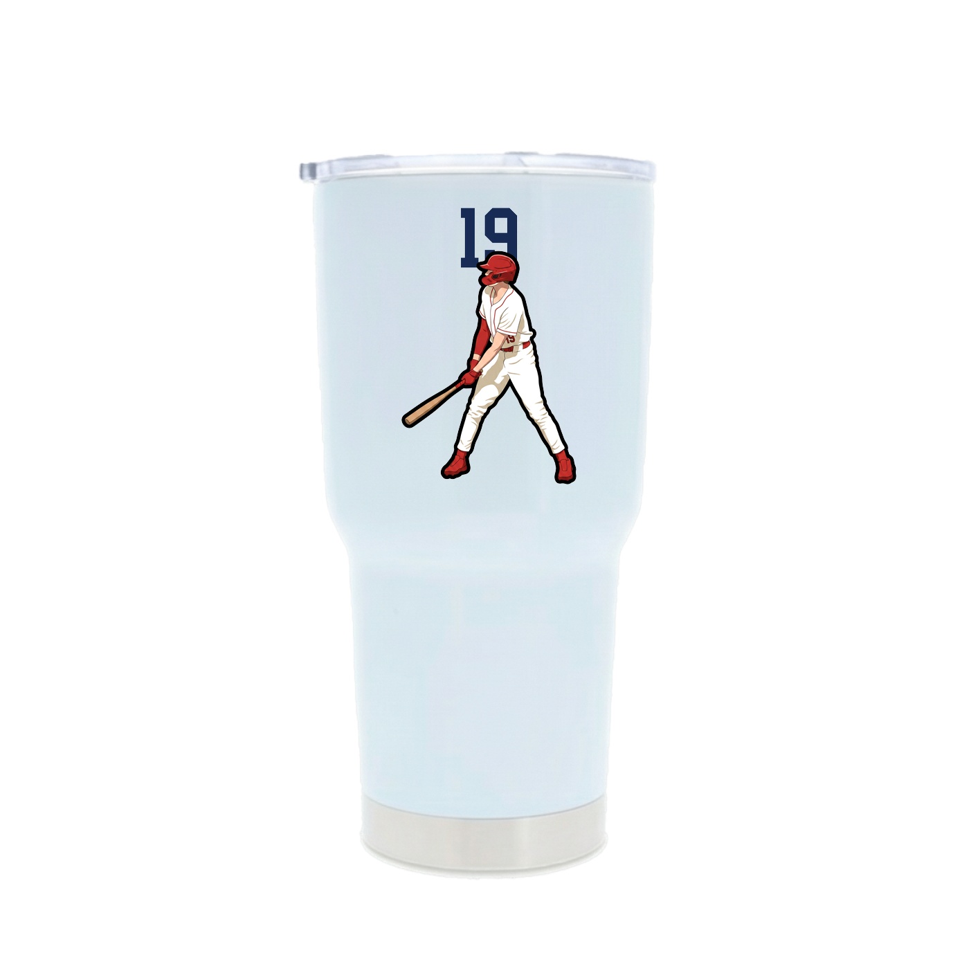 30oz Stainless Steel Tumbler — Number Top in White