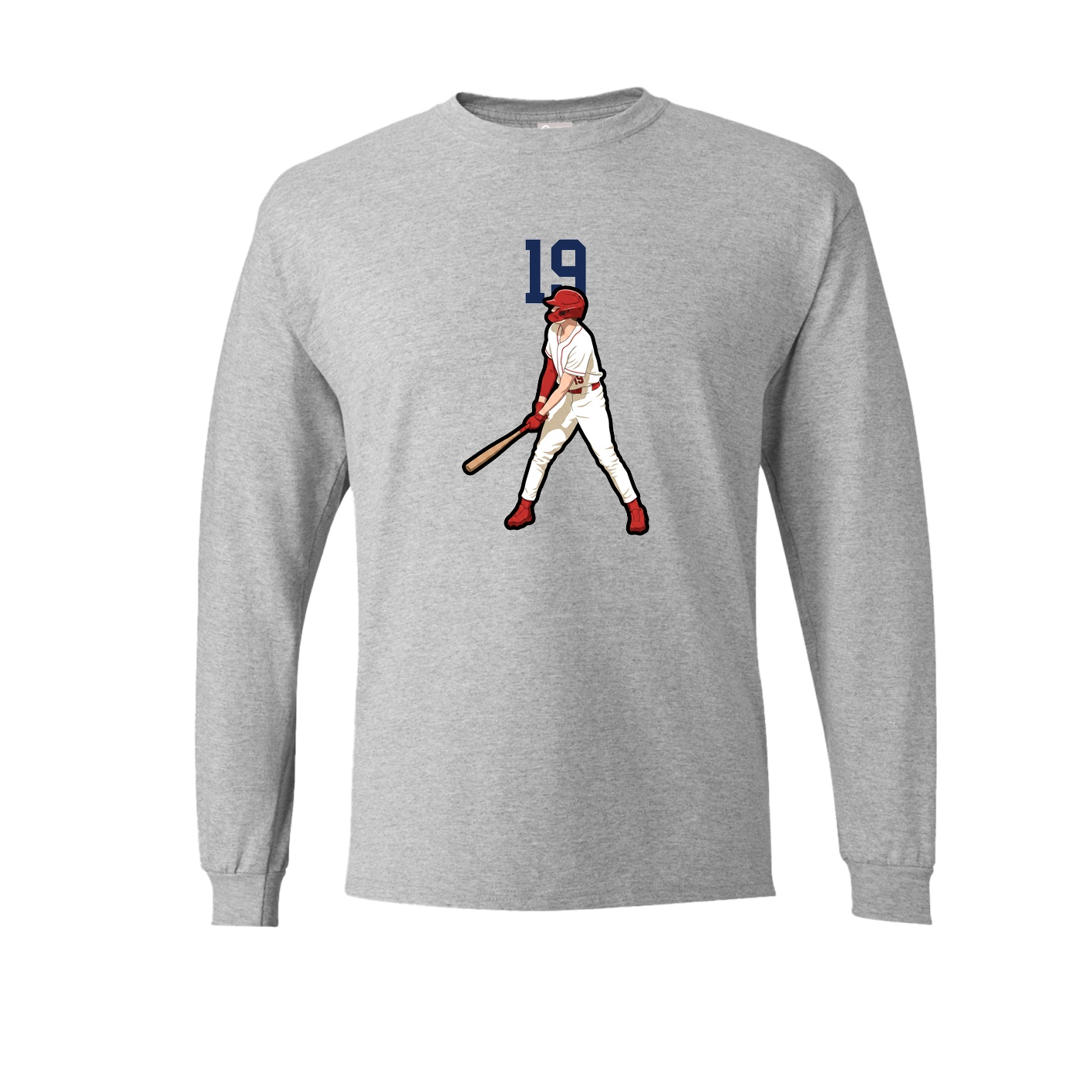 Long Sleeve Tee — Number Top in Grey