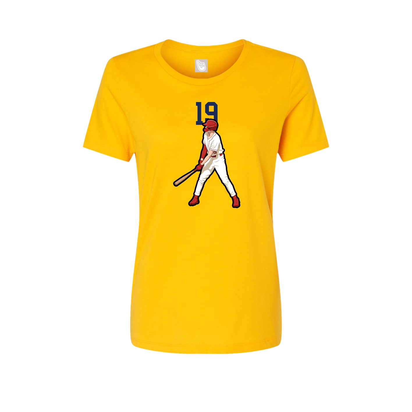Fitted Women's Tee — Number Top in Gold