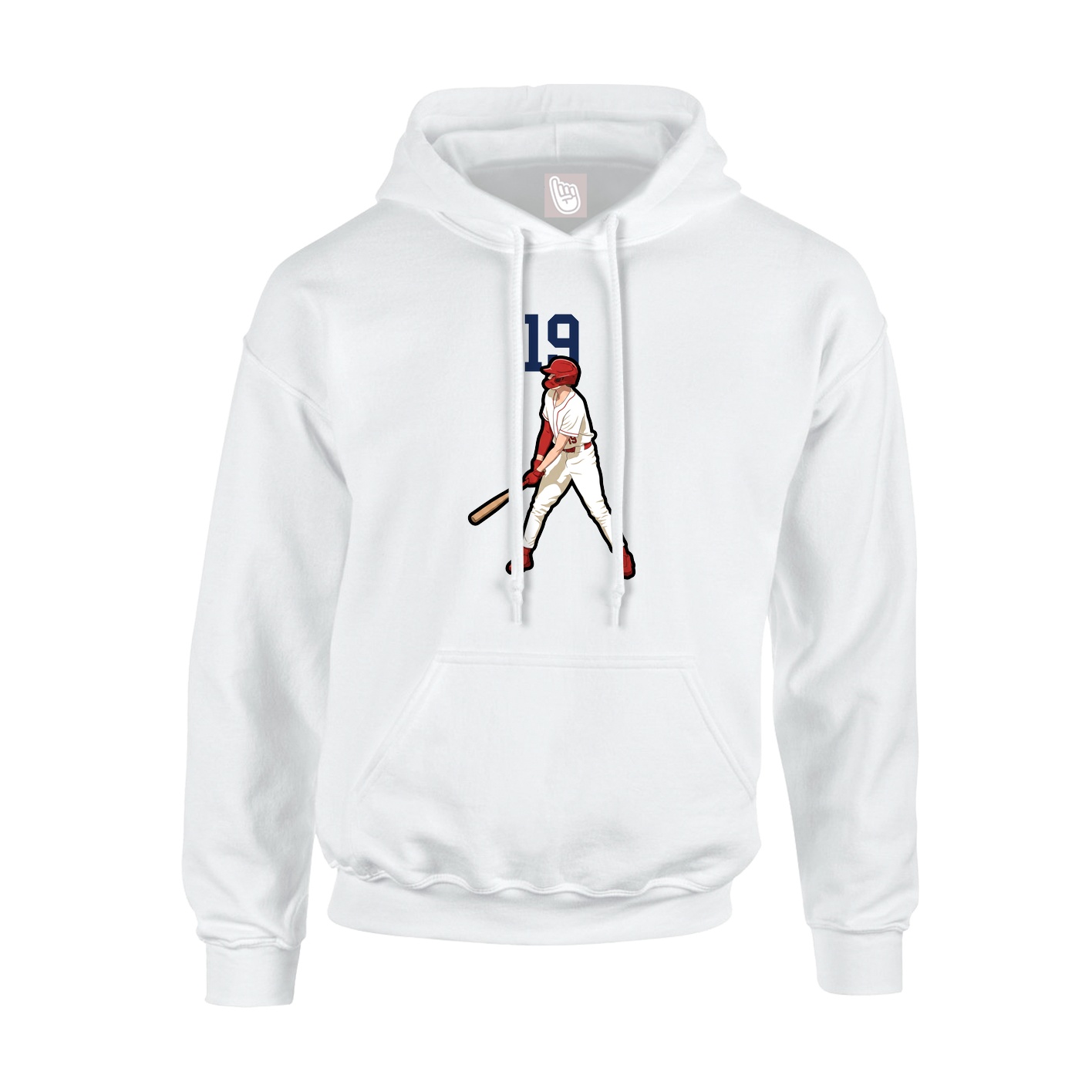 Youth Hoodie — Number Top in White
