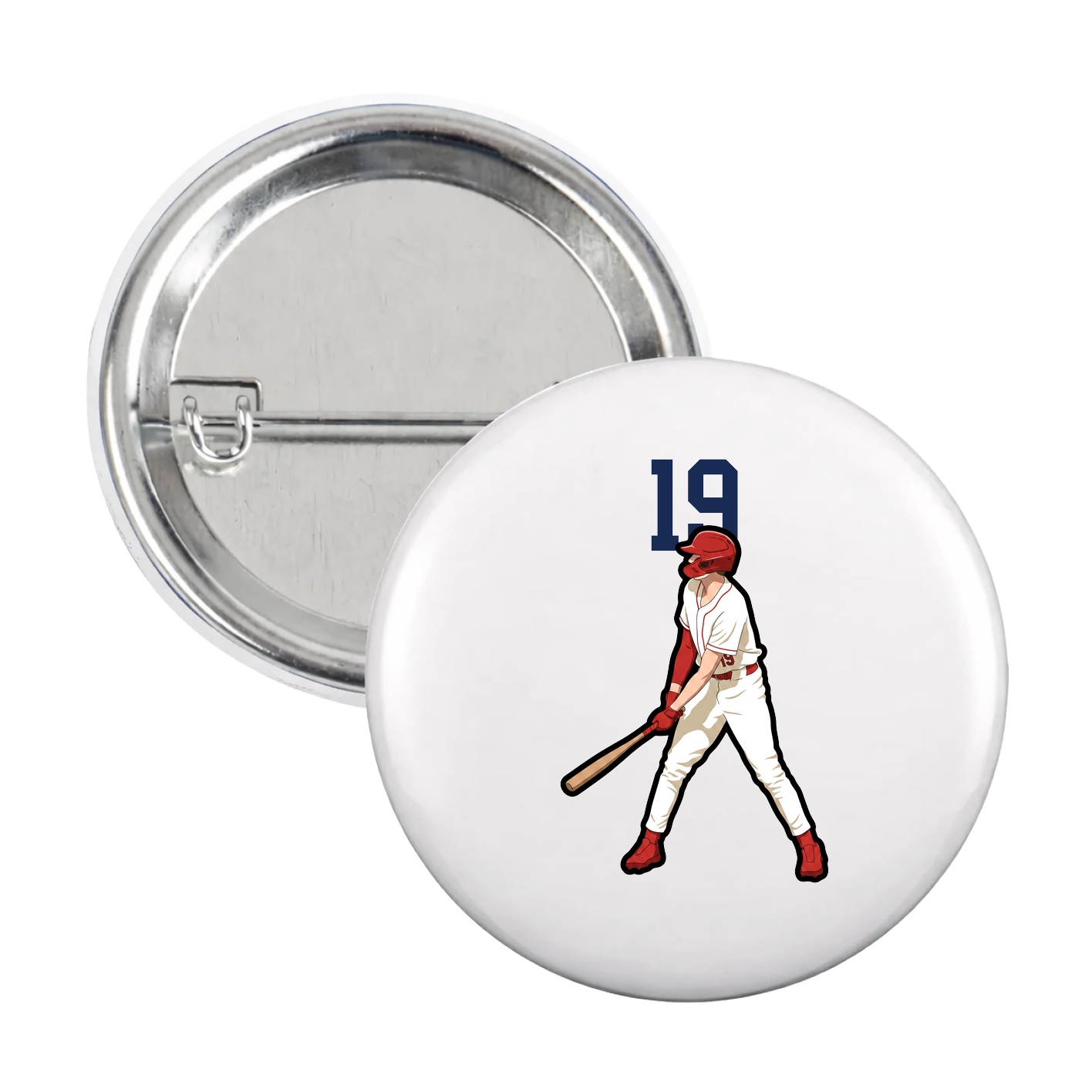 Game Day Button — Number Top in White