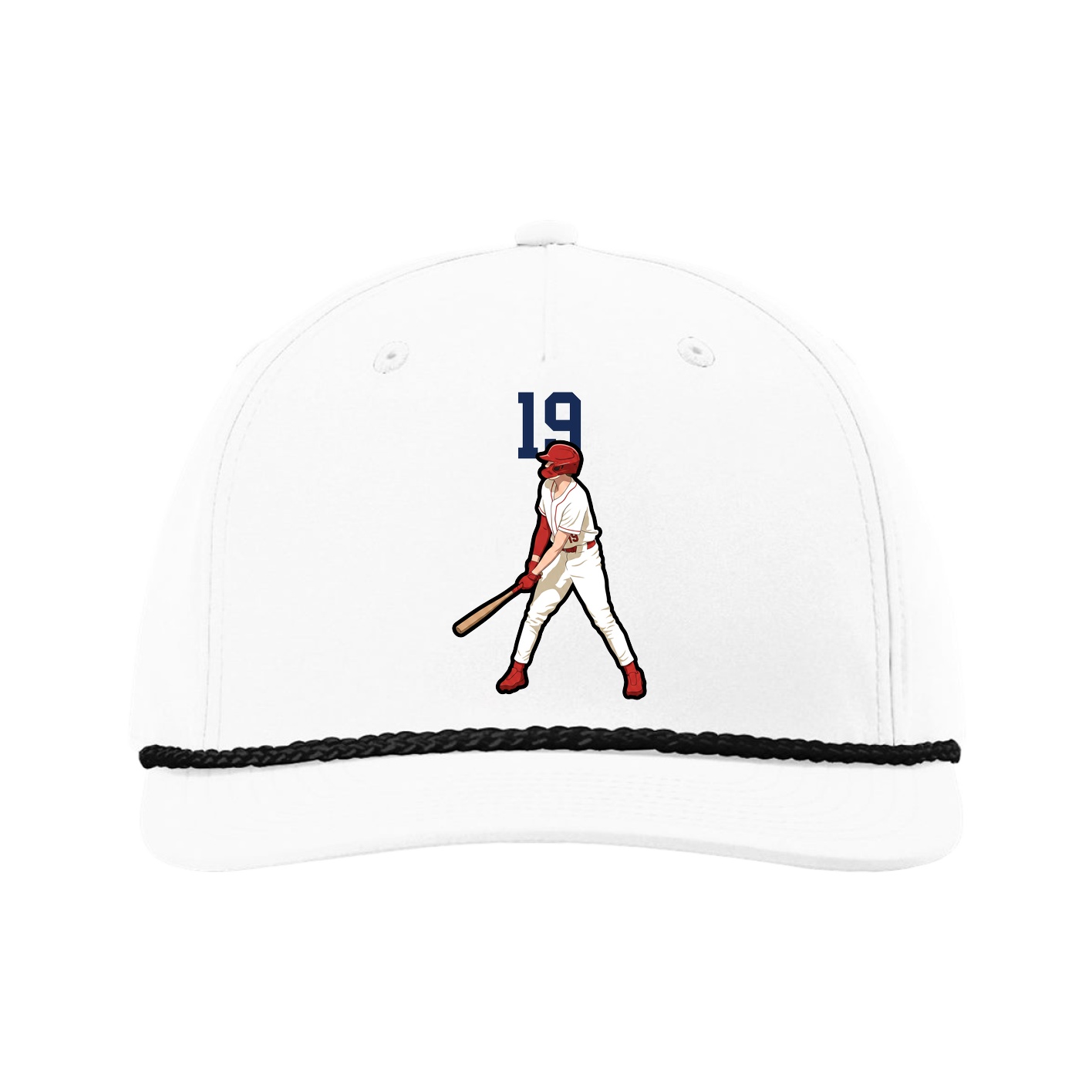 Five-Panel Classic Rope Cap — Number Top in White