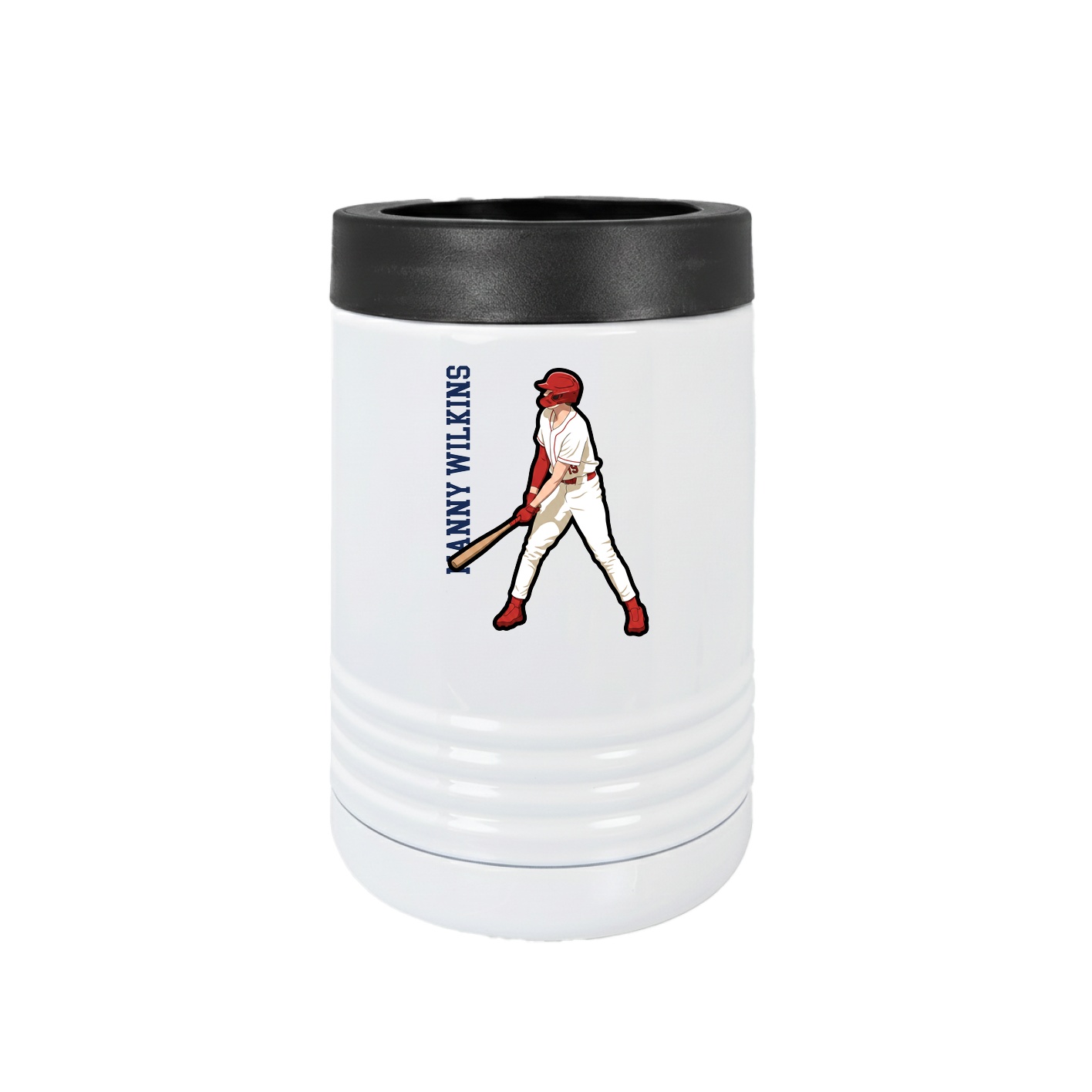 Beverage Holder — Name Vertical in White
