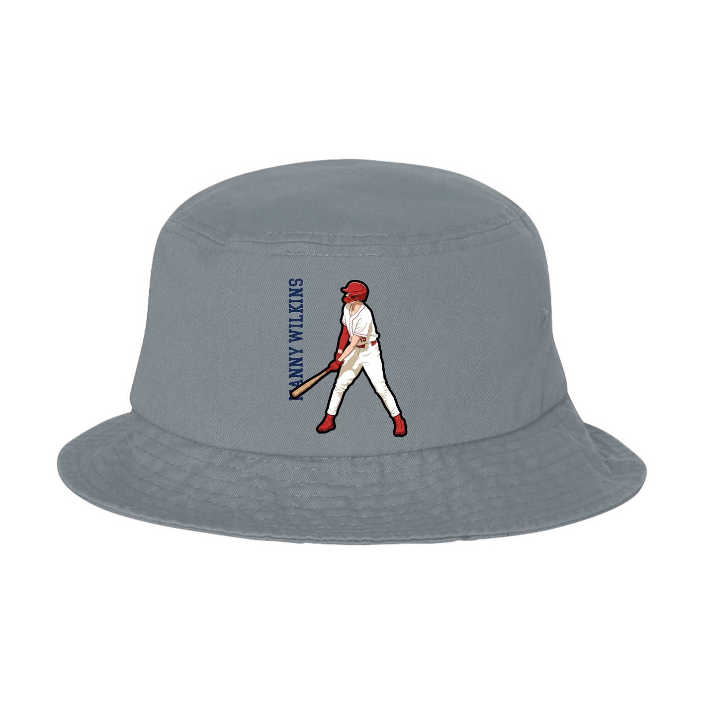Bucket Cap — Name Vertical in Grey