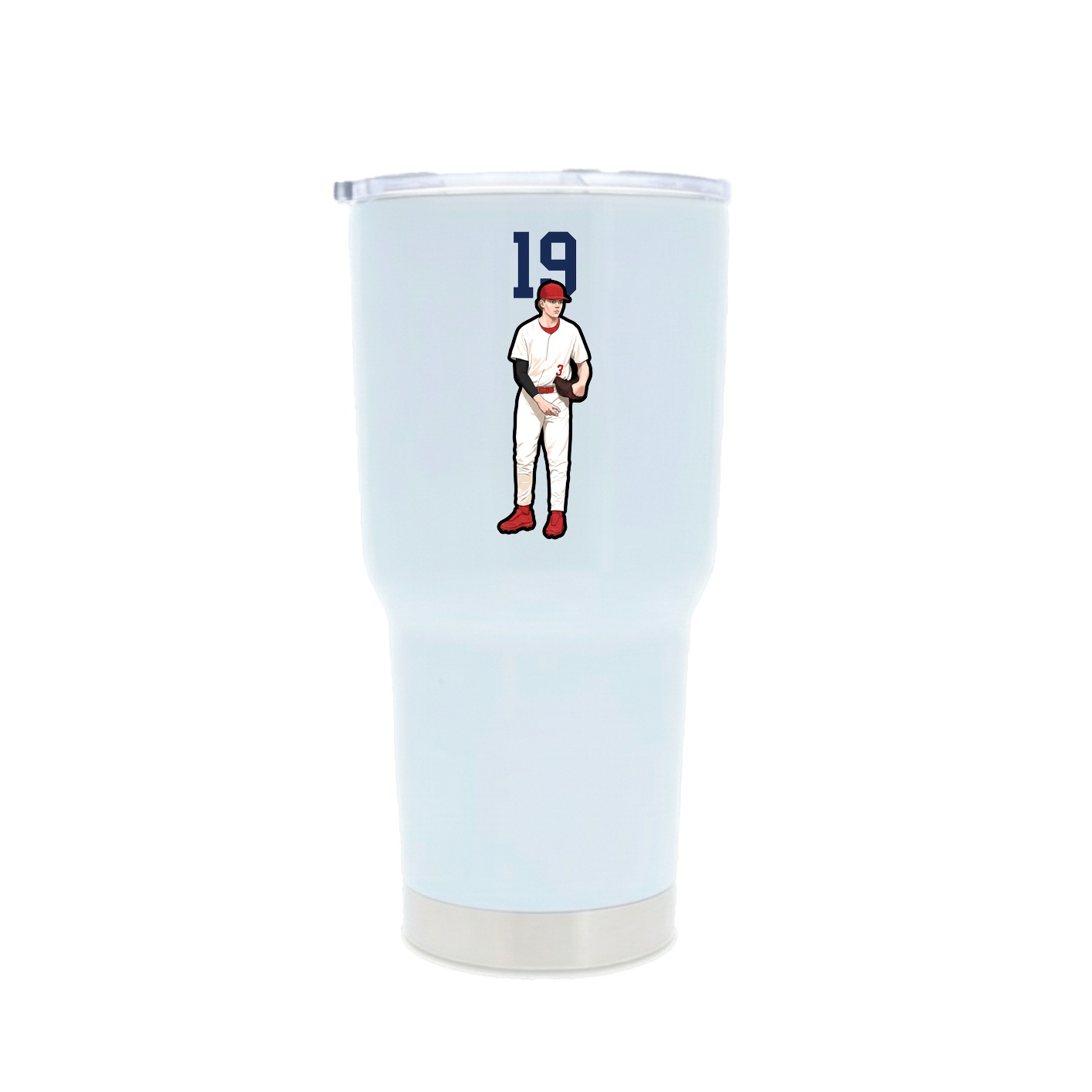30oz Stainless Steel Tumbler — Number Top in White