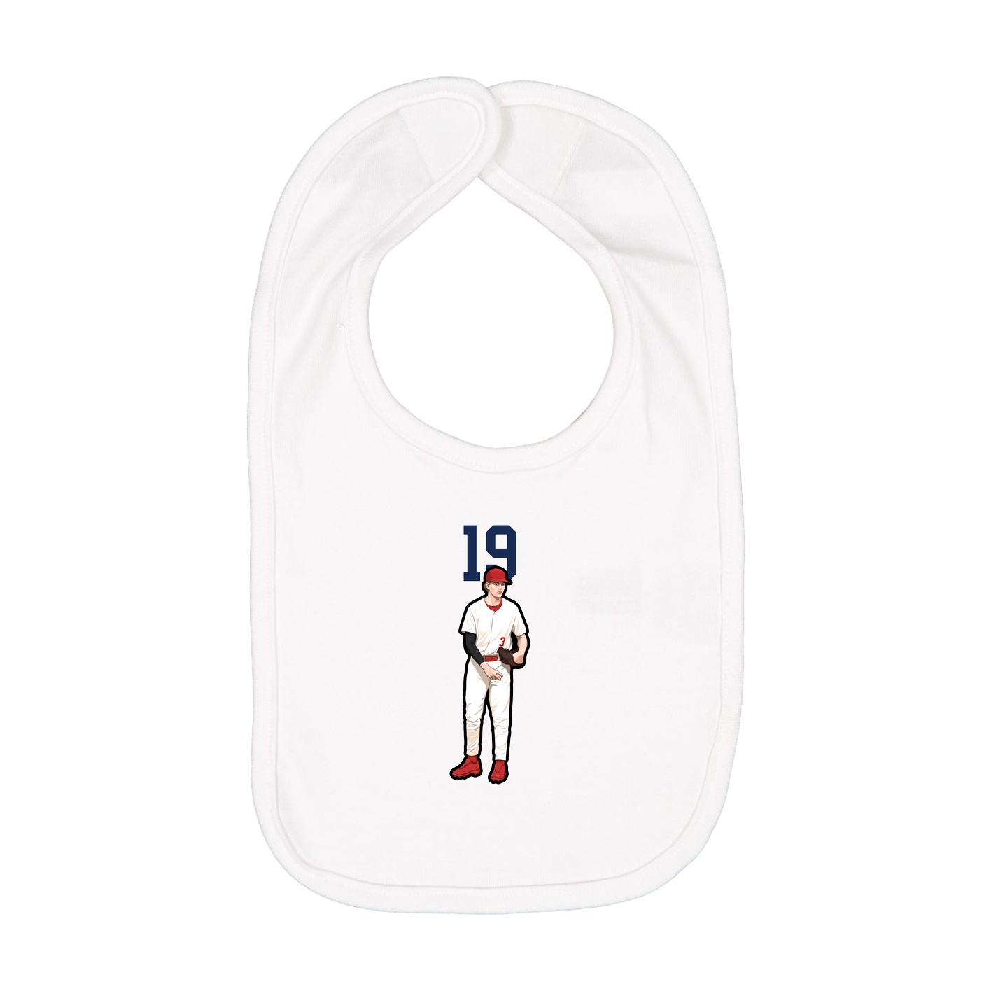 Infant Bib — Number Top in White