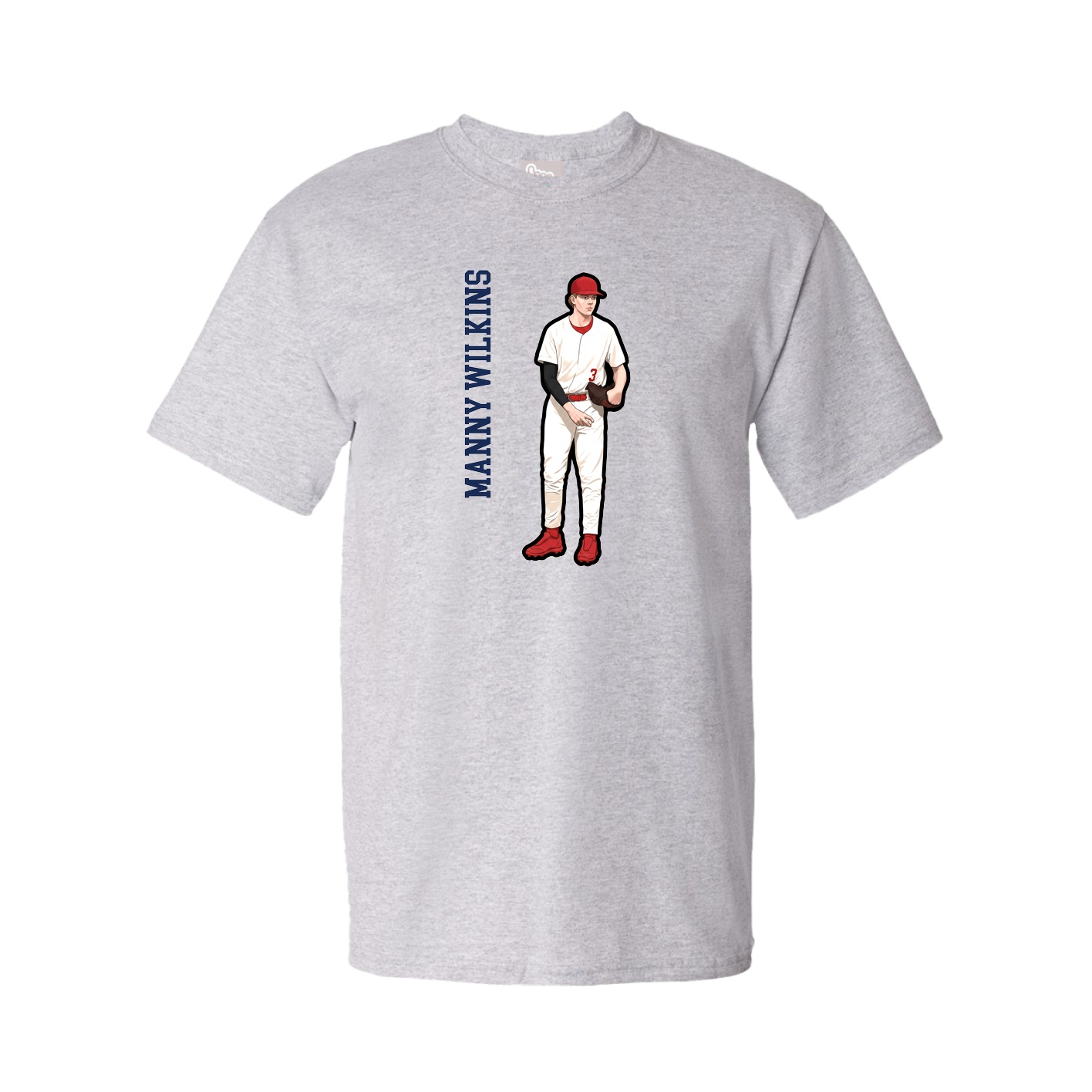 Tee — Name Vertical in Grey
